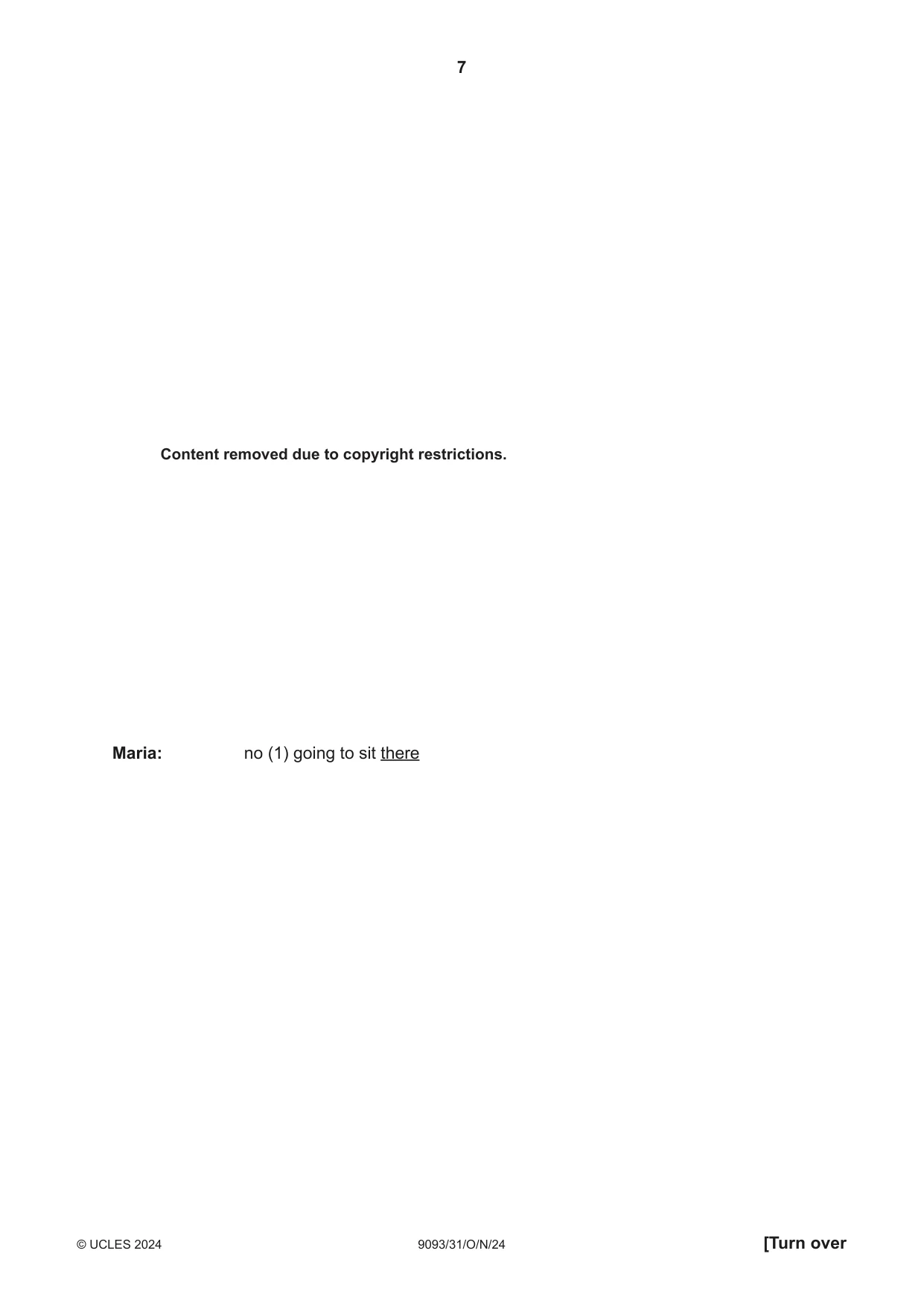 Cambridge A Level English - Language AS and A Level (from 2014) 9093 2024 Oct/Nov Paper 3 · Variant 1 question paper, page 7 of 8