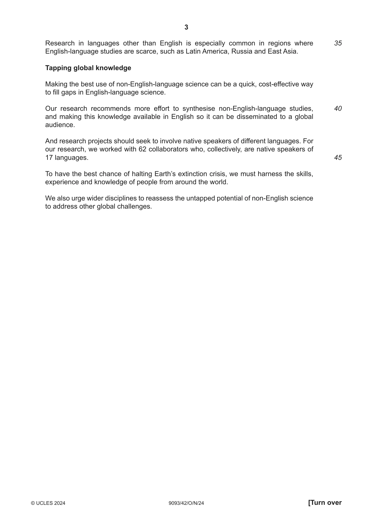 Cambridge A Level English - Language AS and A Level (from 2014) 9093 2024 Oct/Nov Paper 4 · Variant 2 question paper, page 3 of 8