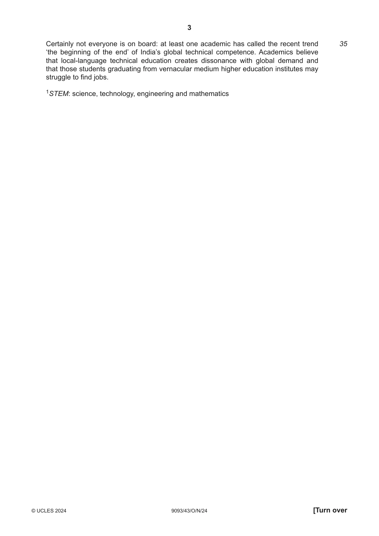 Cambridge A Level English - Language AS and A Level (from 2014) 9093 2024 Oct/Nov Paper 4 · Variant 3 question paper, page 3 of 8