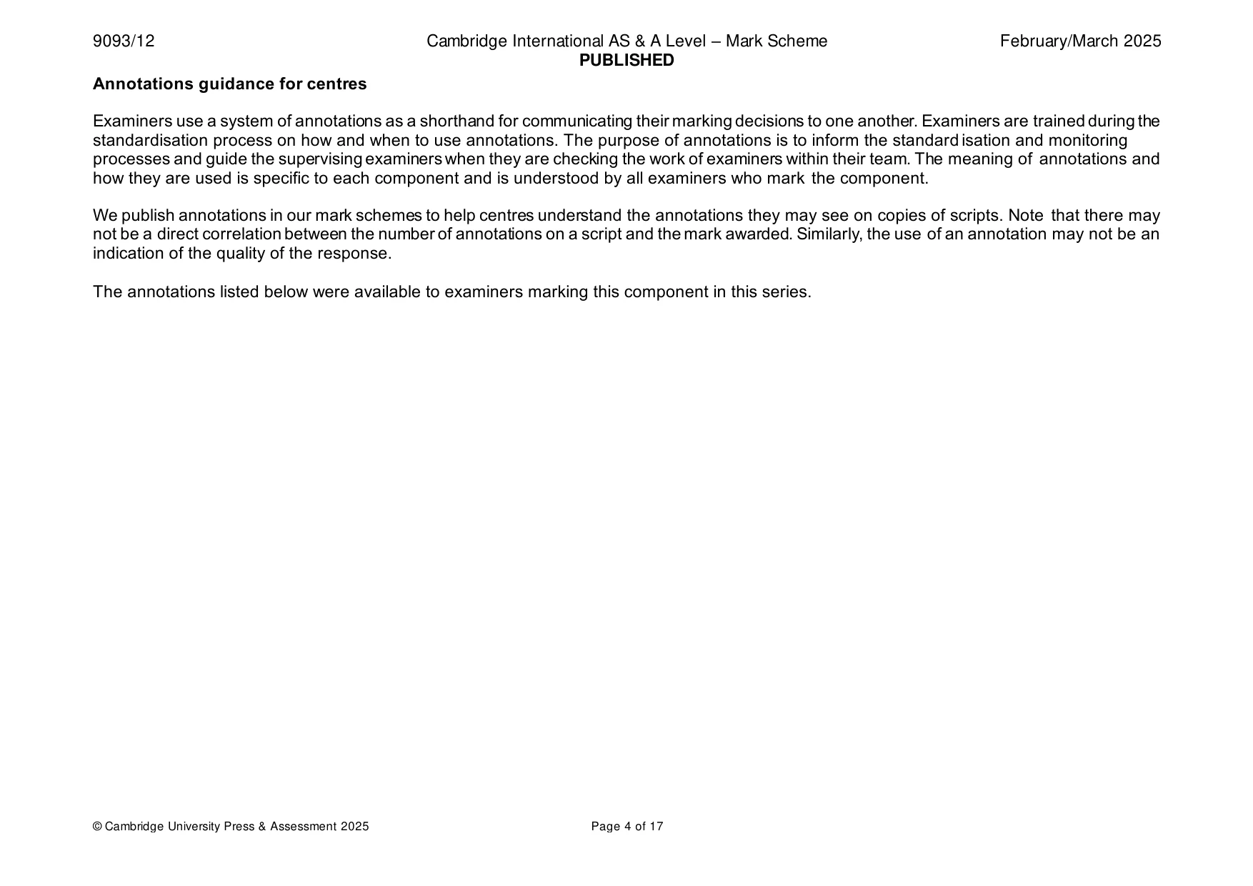 Mark scheme, page 4 of 17