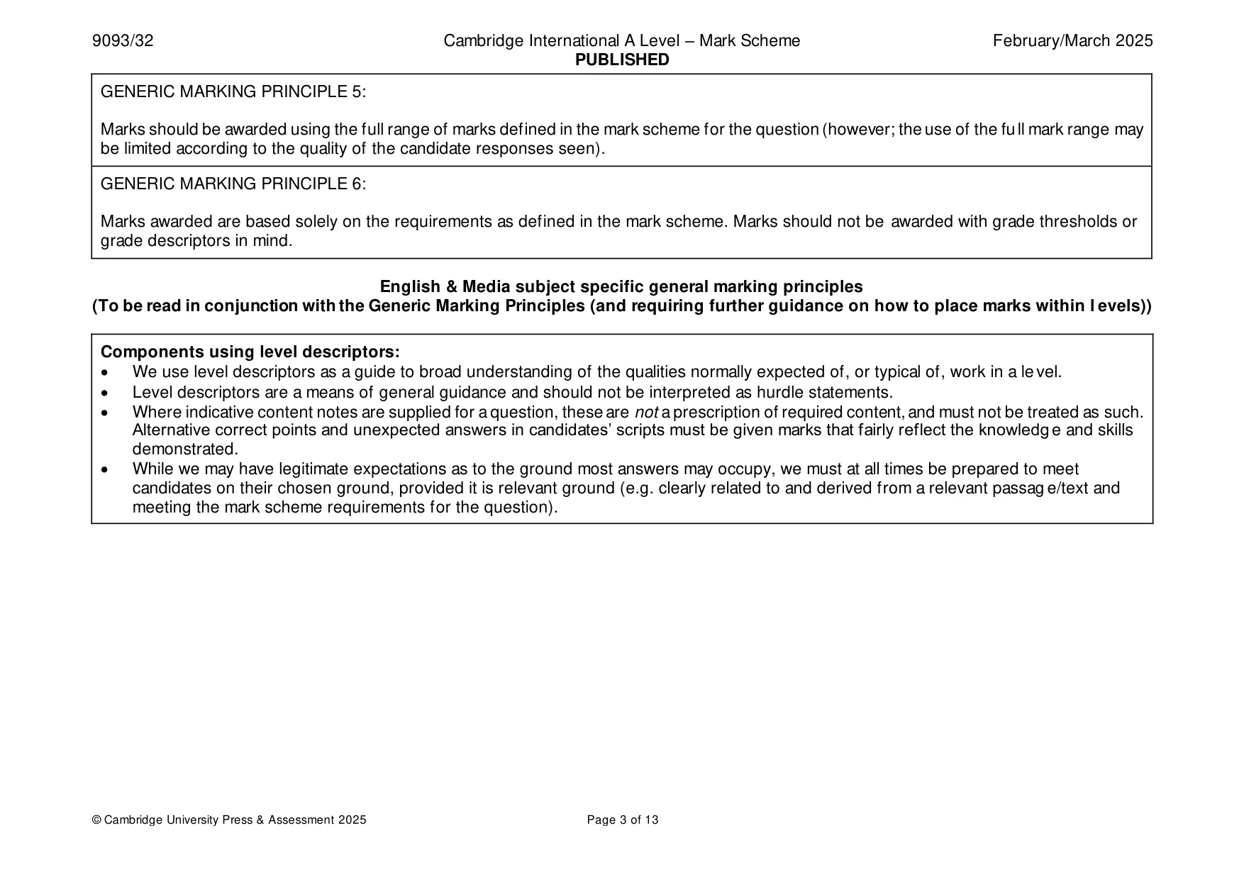 Mark scheme, page 3 of 13