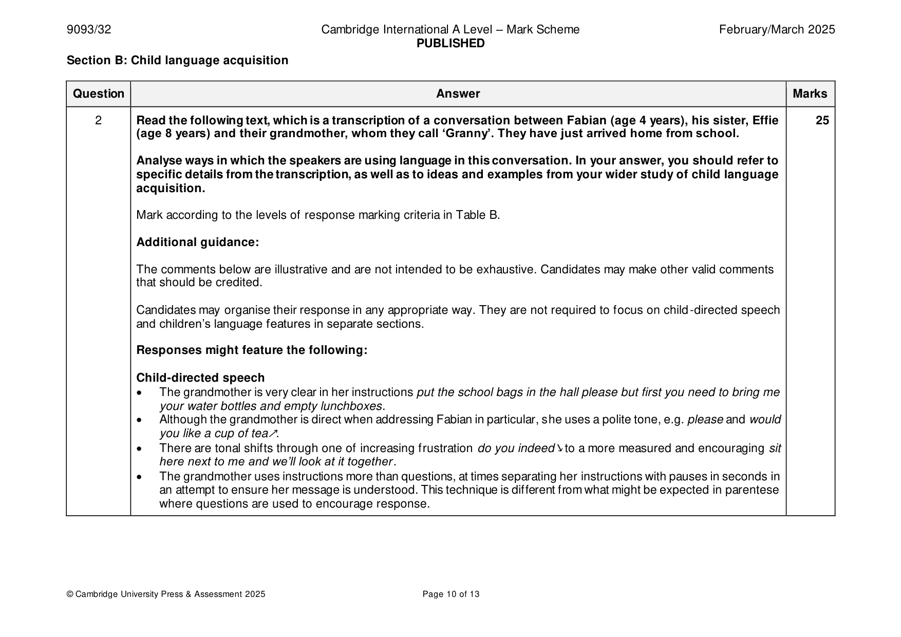 Mark scheme, page 10 of 13