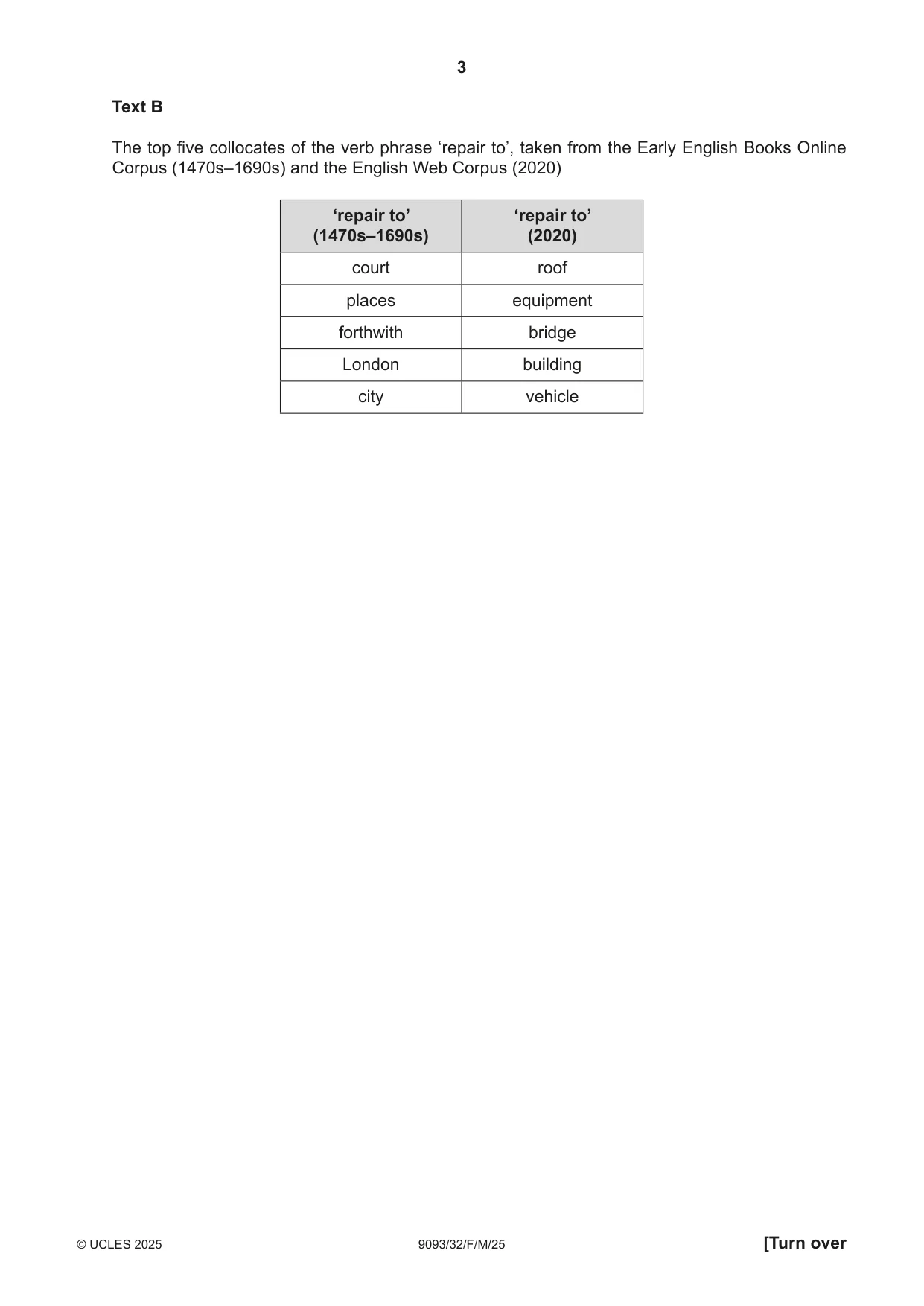 Cambridge A Level English - Language AS and A Level (from 2014) 9093 2025 Feb/March Paper 3 · Variant 2 question paper, page 3 of 8