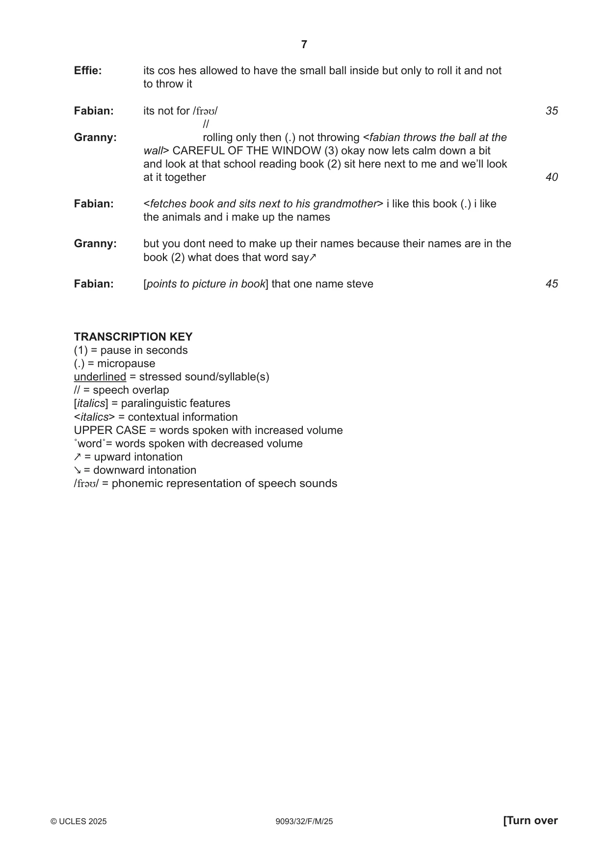 Cambridge A Level English - Language AS and A Level (from 2014) 9093 2025 Feb/March Paper 3 · Variant 2 question paper, page 7 of 8
