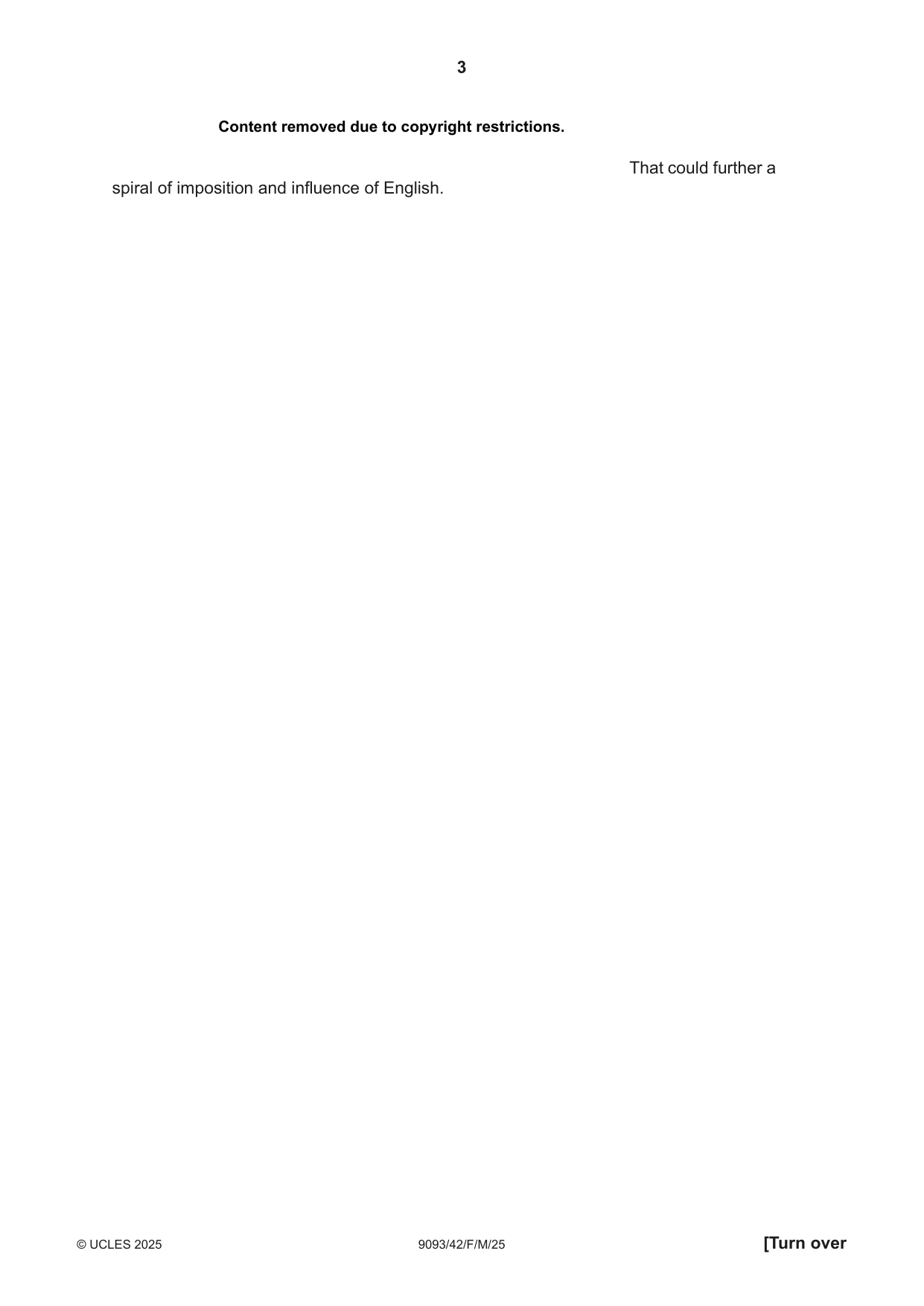Cambridge A Level English - Language AS and A Level (from 2014) 9093 2025 Feb/March Paper 4 · Variant 2 question paper, page 3 of 8