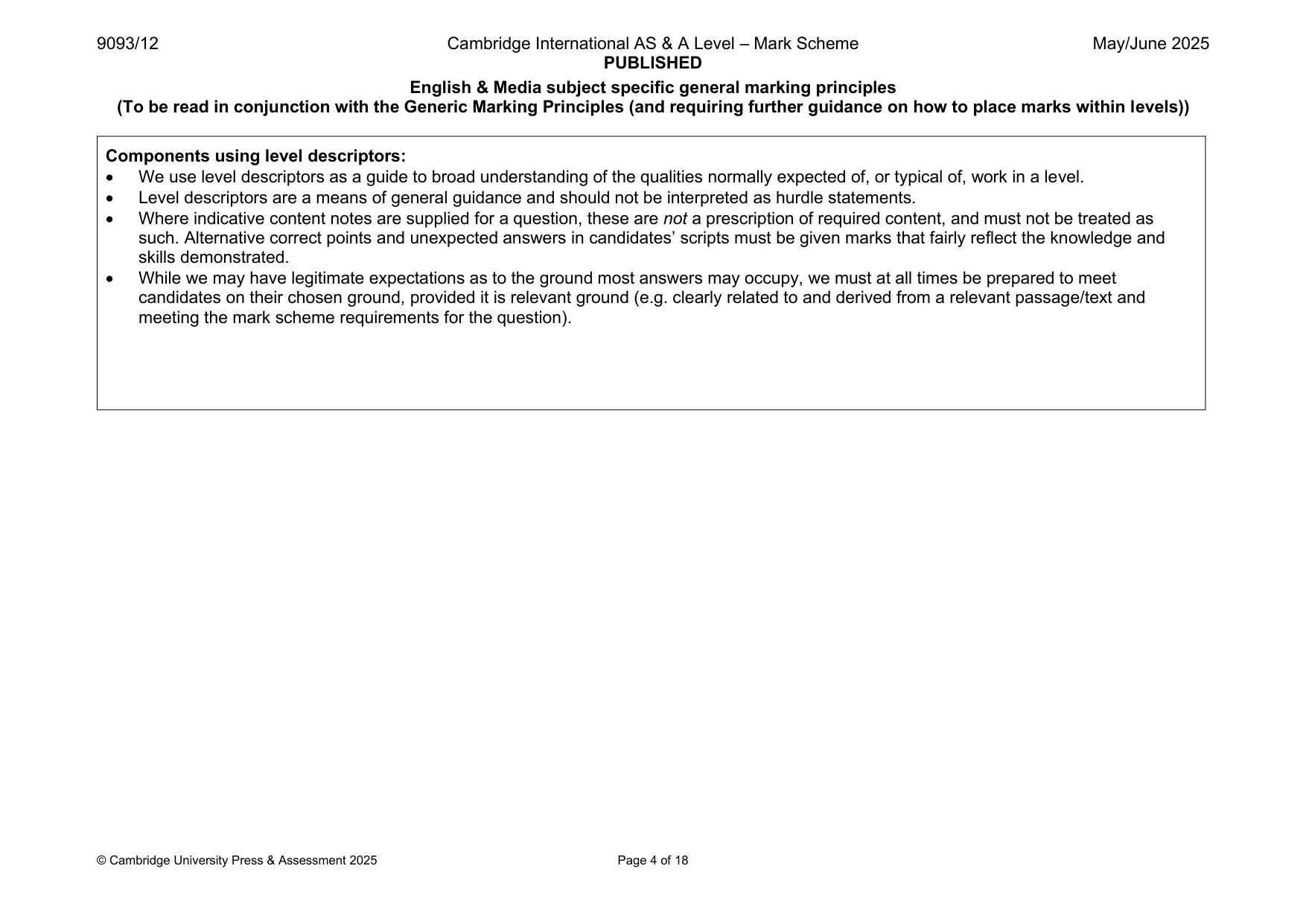Mark scheme, page 4 of 18
