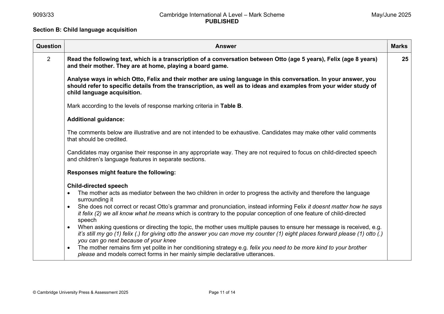Mark scheme, page 11 of 14