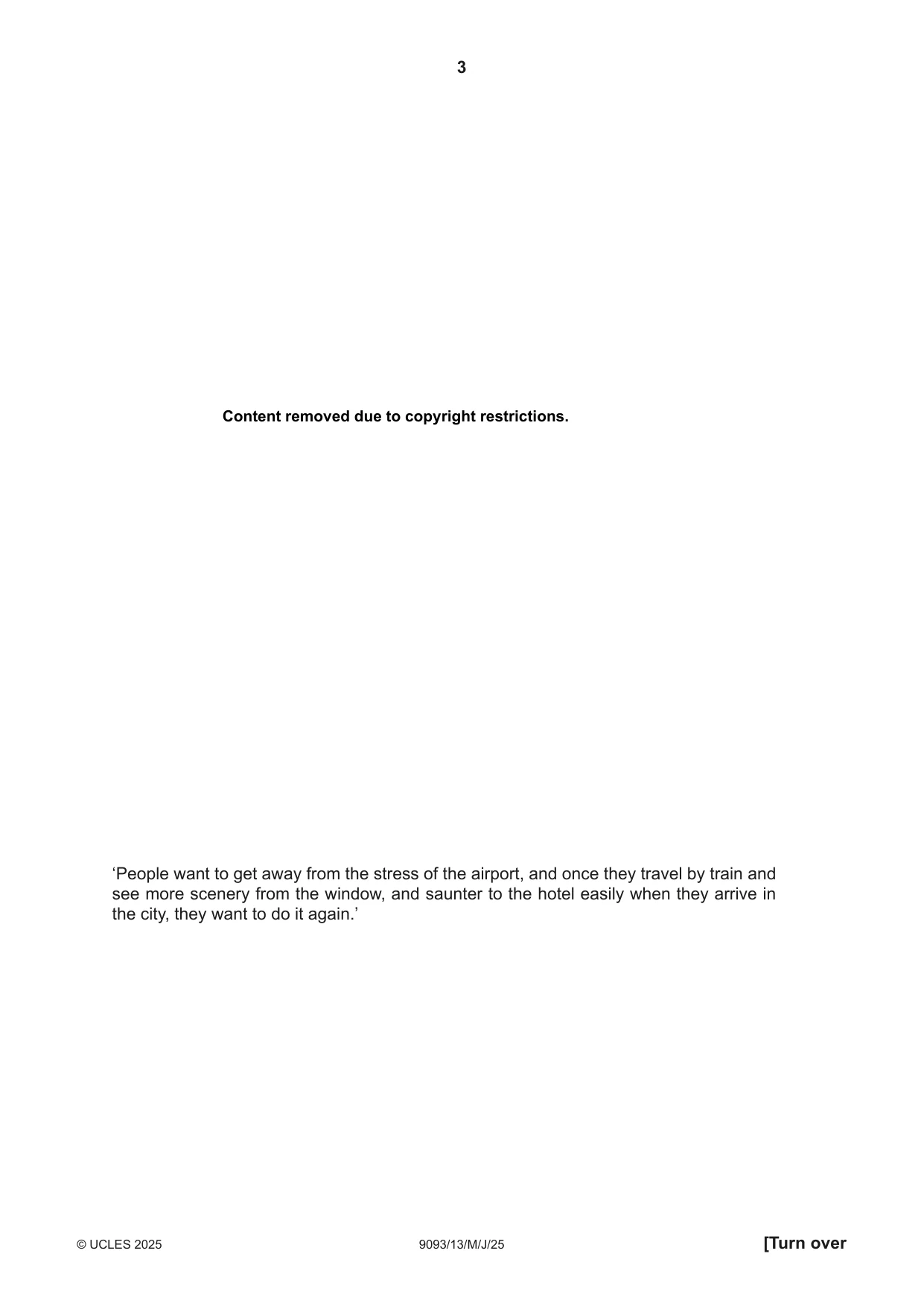 Cambridge A Level English - Language AS and A Level (from 2014) 9093 2025 May/June Paper 1 · Variant 3 question paper, page 3 of 8