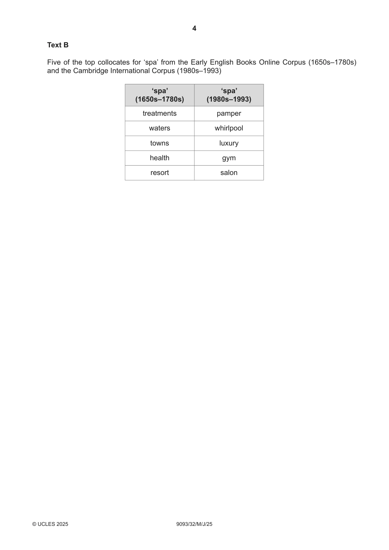 Cambridge A Level English - Language AS and A Level (from 2014) 9093 2025 May/June Paper 3 · Variant 2 question paper, page 4 of 8