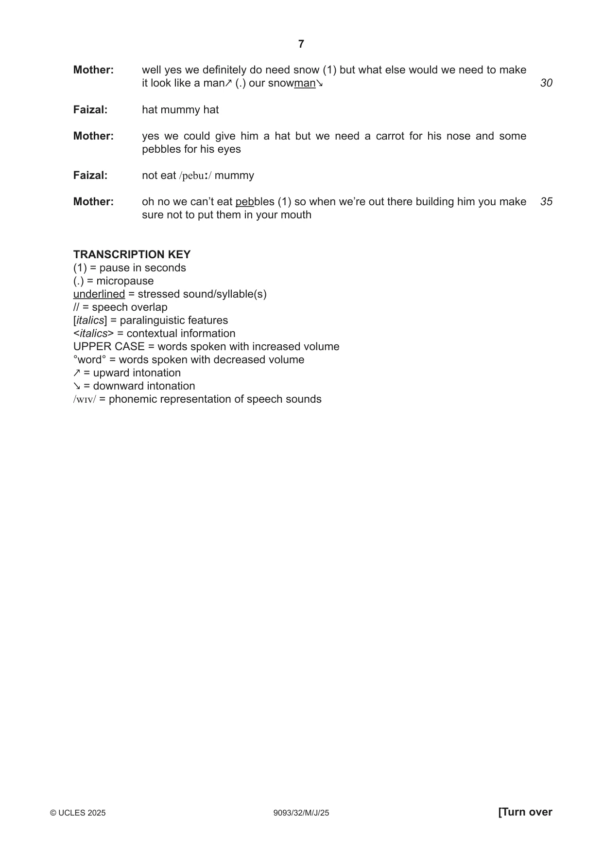 Cambridge A Level English - Language AS and A Level (from 2014) 9093 2025 May/June Paper 3 · Variant 2 question paper, page 7 of 8