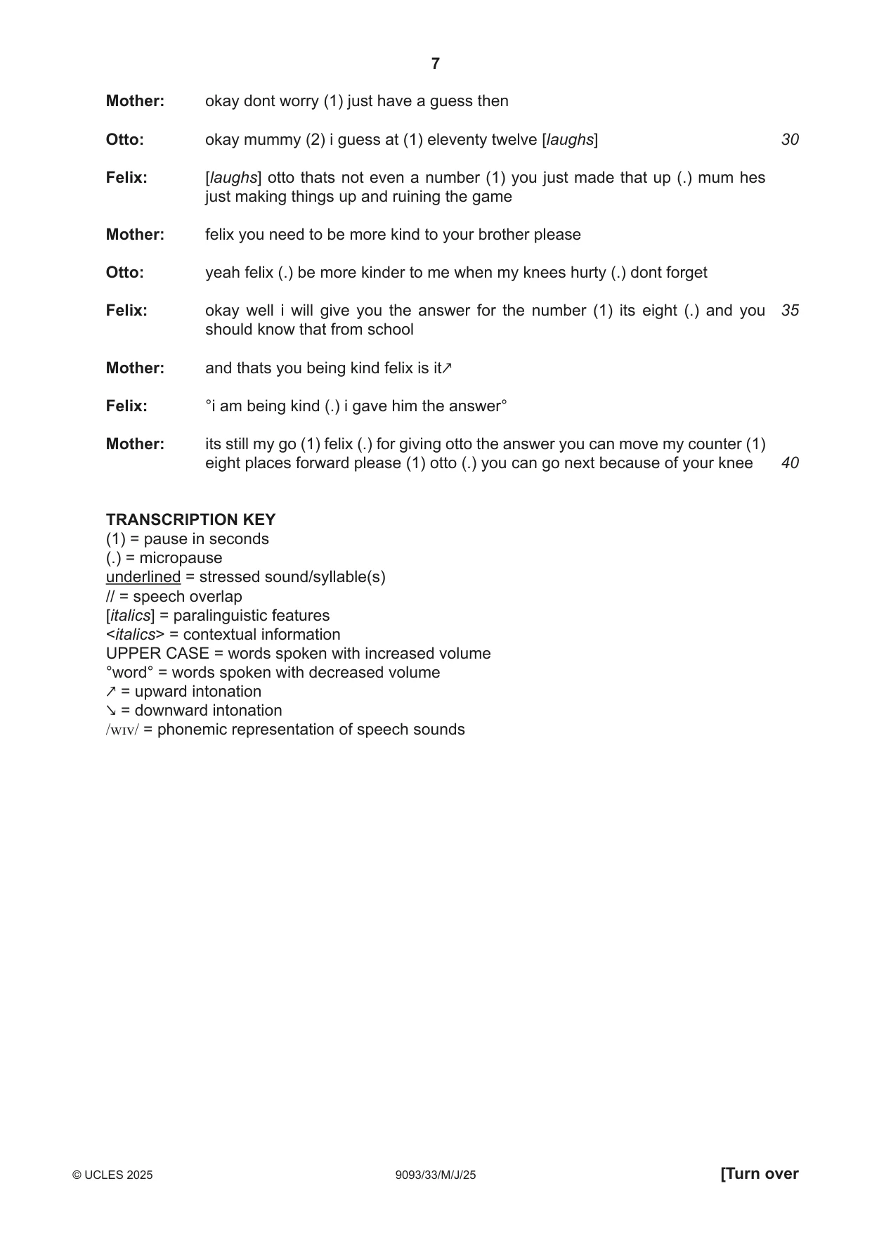 Cambridge A Level English - Language AS and A Level (from 2014) 9093 2025 May/June Paper 3 · Variant 3 question paper, page 7 of 8