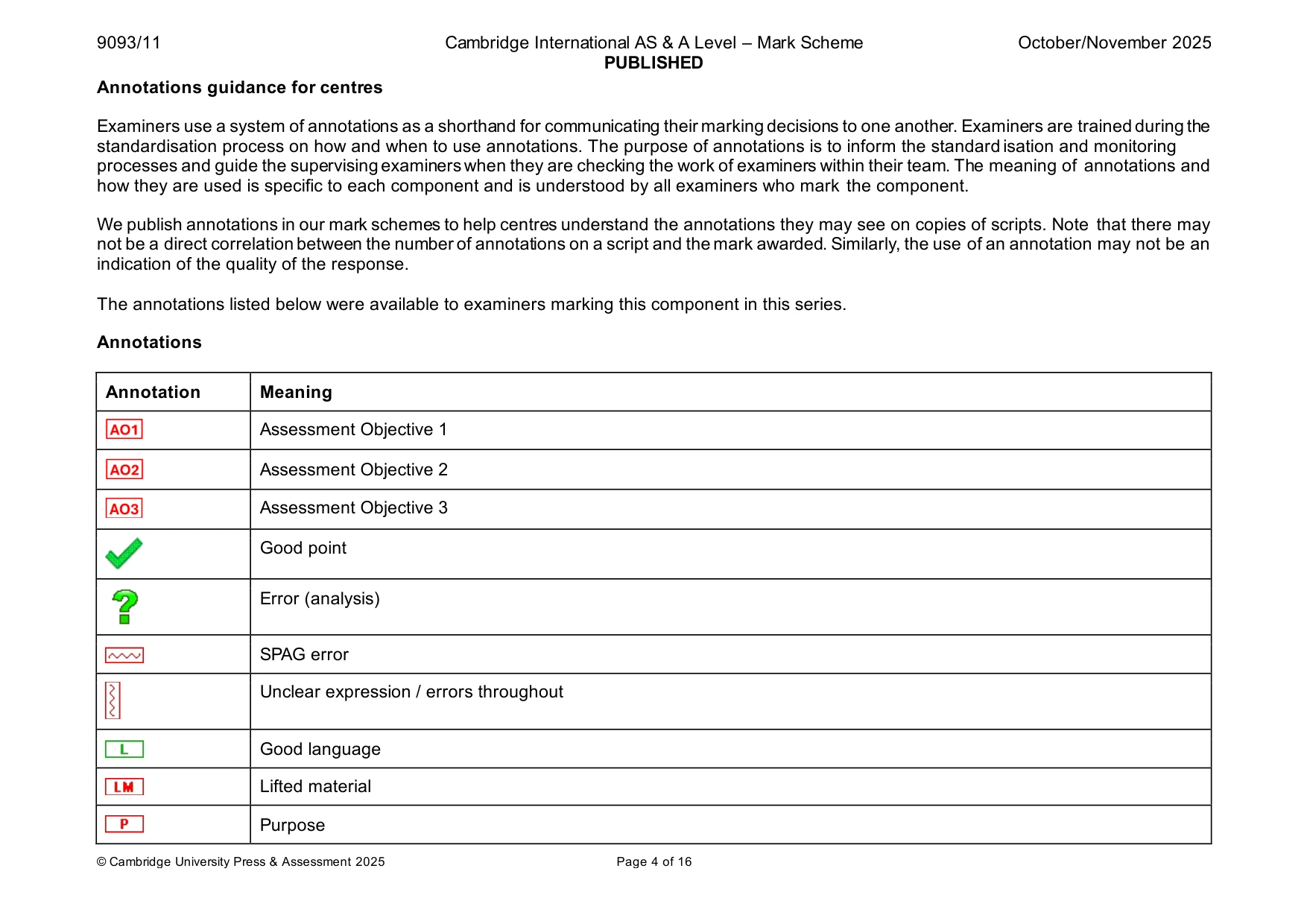 Mark scheme, page 4 of 16