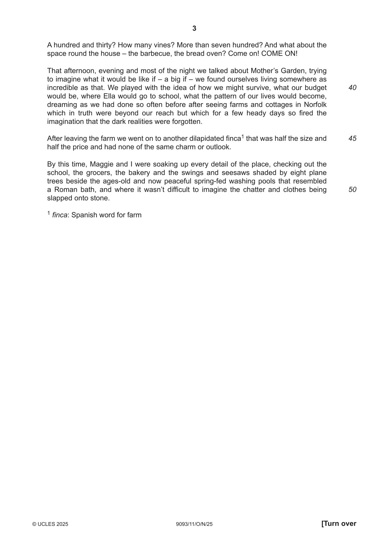 Cambridge A Level English - Language AS and A Level (from 2014) 9093 2025 Oct/Nov Paper 1 · Variant 1 question paper, page 3 of 8