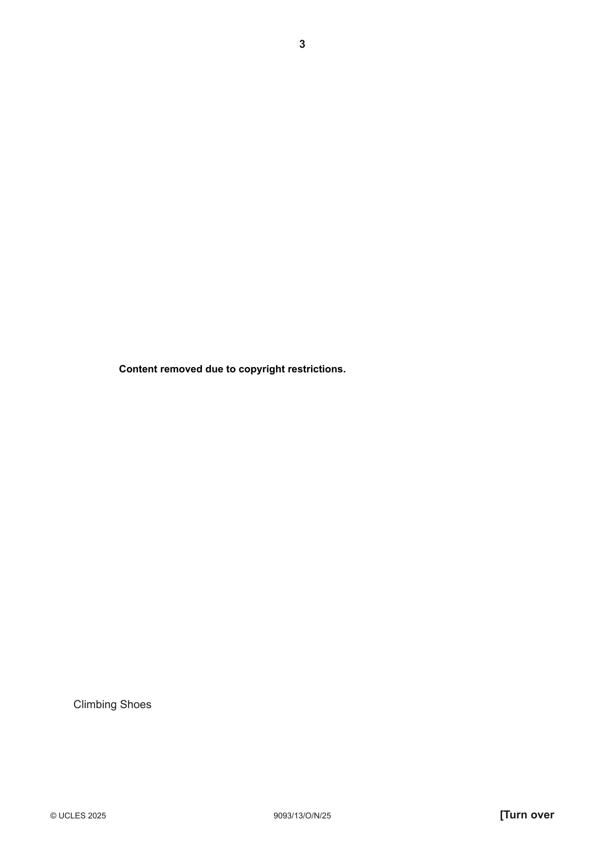 Cambridge A Level English - Language AS and A Level (from 2014) 9093 2025 Oct/Nov Paper 1 · Variant 3 question paper, page 3 of 8