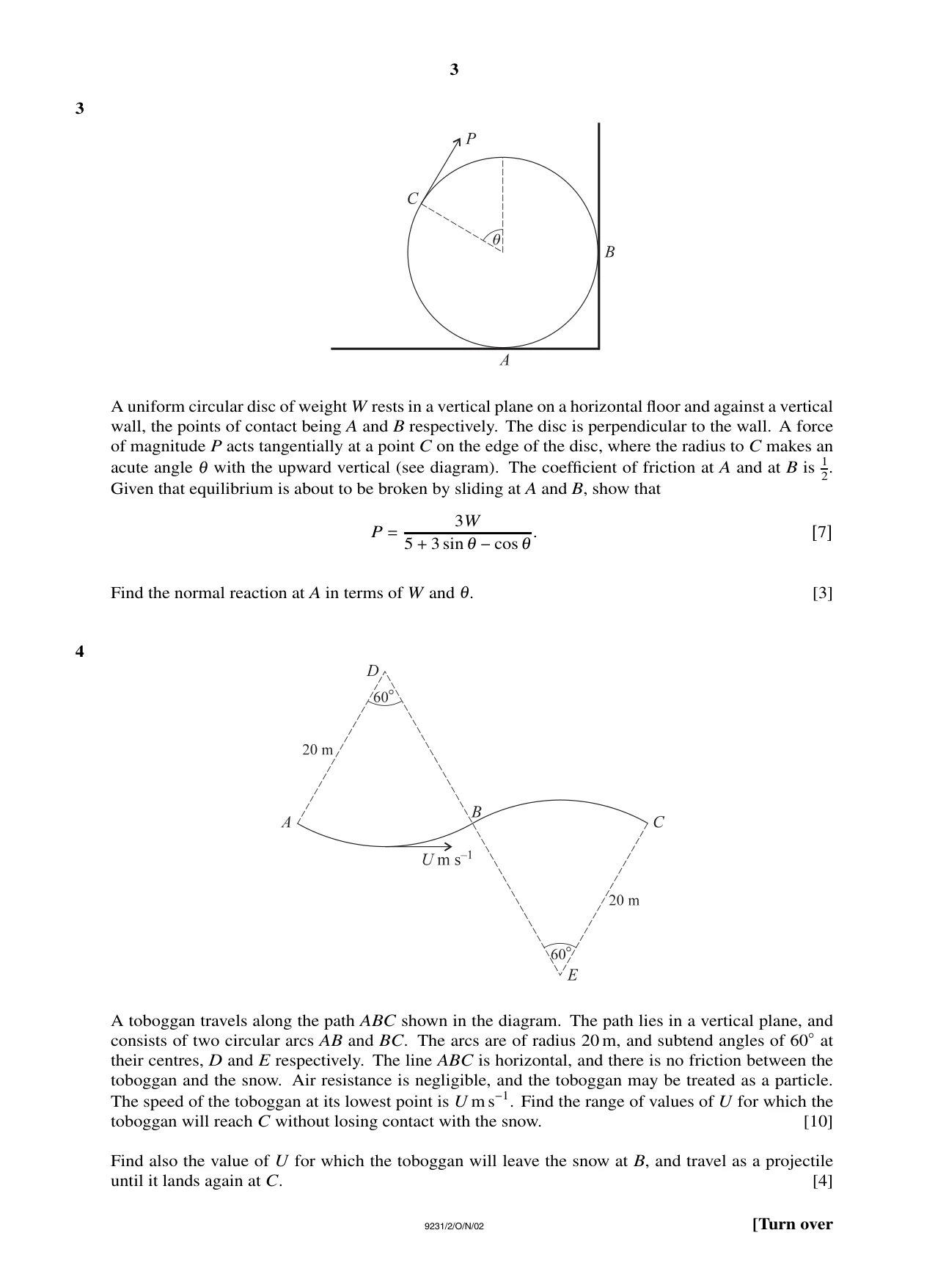 Cambridge A Level Mathematics - Further 9231 2002 Oct/Nov Paper 2 · Variant 1 question paper, page 3 of 8