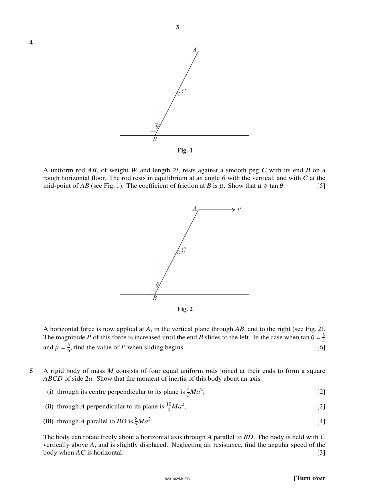 Cambridge A Level Mathematics - Further 9231 2003 May/June Paper 2 · Variant 1 question paper, page 3 of 8