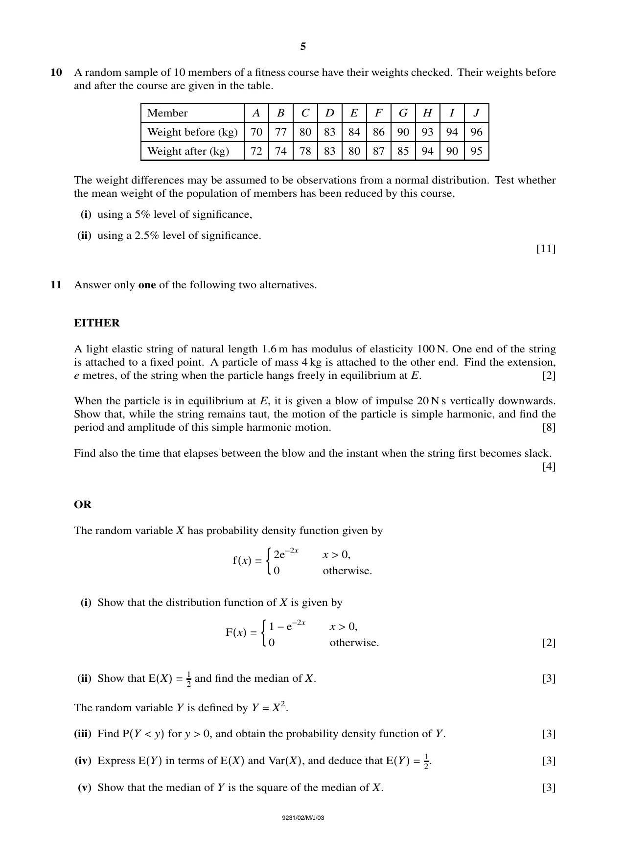 Cambridge A Level Mathematics - Further 9231 2003 May/June Paper 2 · Variant 1 question paper, page 5 of 8