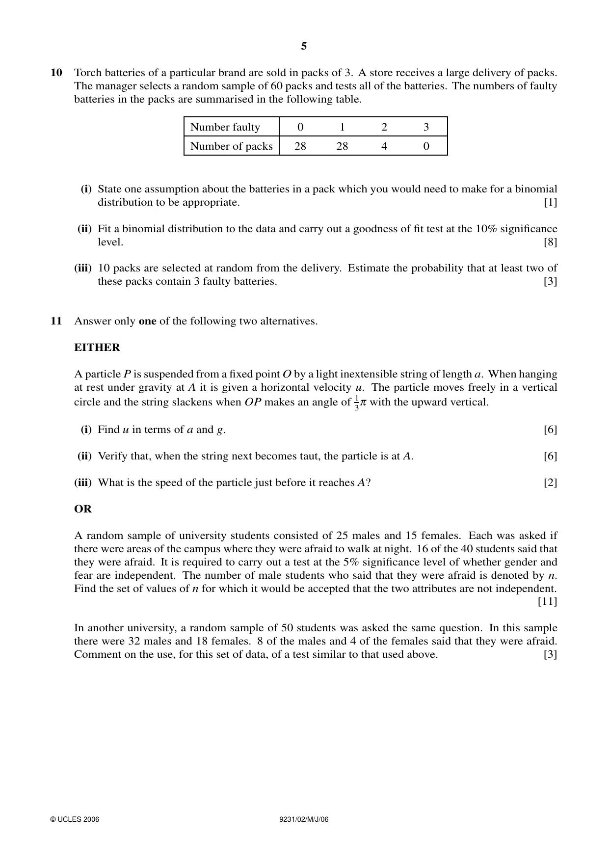Cambridge A Level Mathematics - Further 9231 2006 May/June Paper 2 · Variant 1 question paper, page 5 of 8