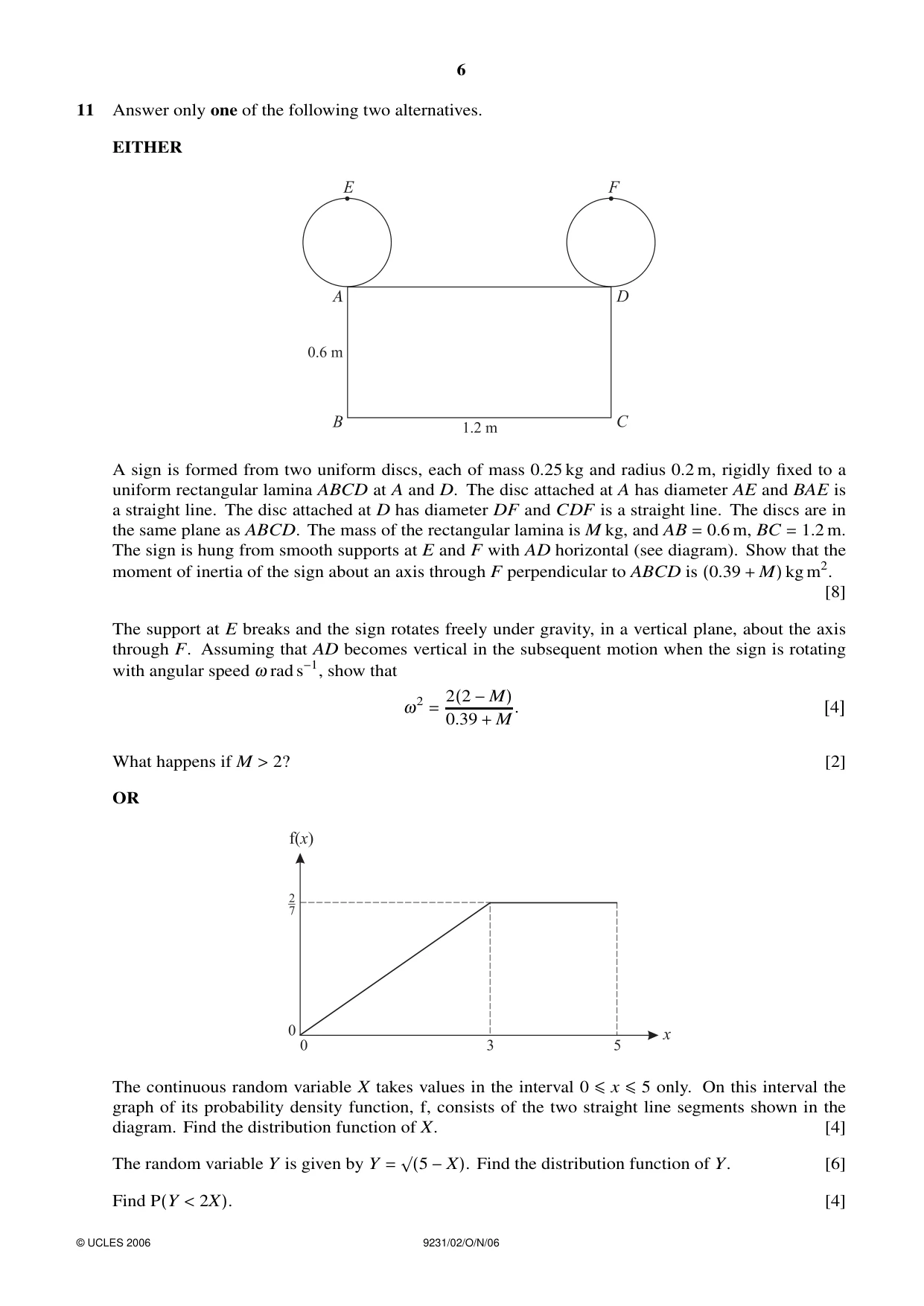 Cambridge A Level Mathematics - Further 9231 2006 Oct/Nov Paper 2 · Variant 1 question paper, page 6 of 8