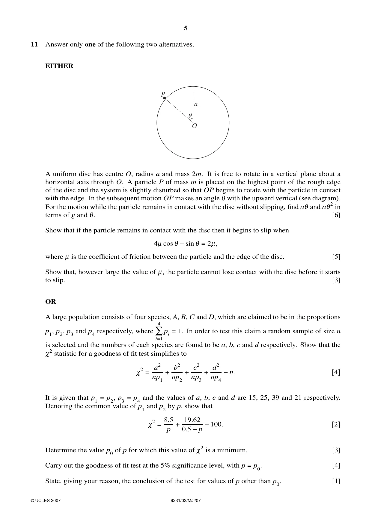 Cambridge A Level Mathematics - Further 9231 2007 May/June Paper 2 · Variant 1 question paper, page 5 of 8