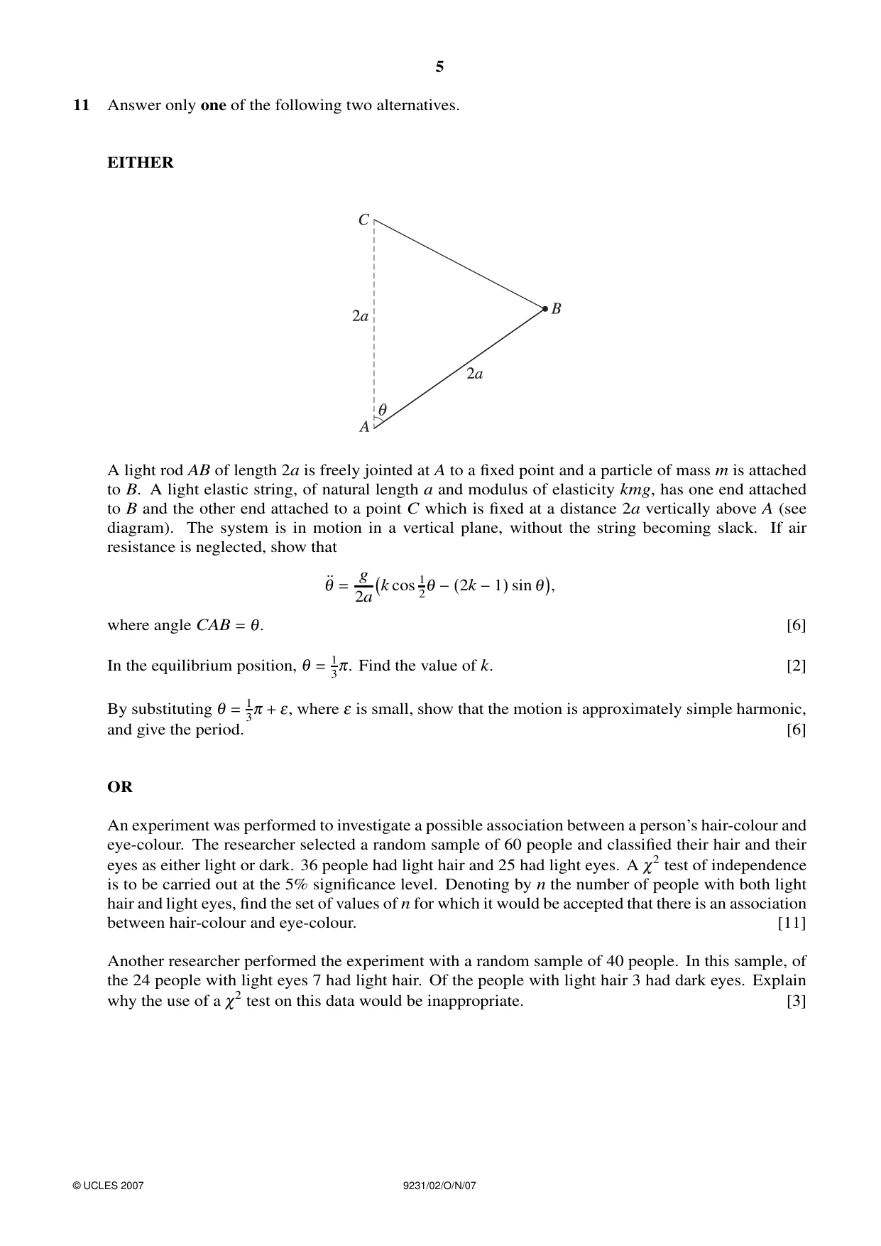 Cambridge A Level Mathematics - Further 9231 2007 Oct/Nov Paper 2 · Variant 1 question paper, page 5 of 8