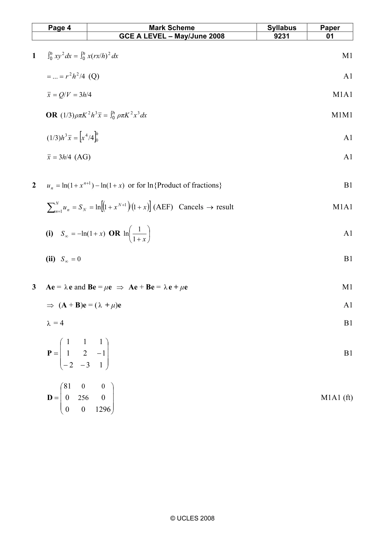 Mark scheme, page 4 of 10