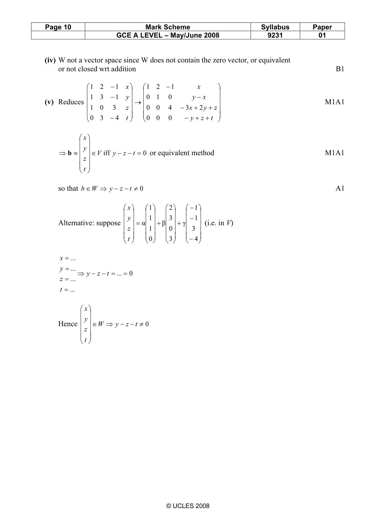 Mark scheme, page 10 of 10