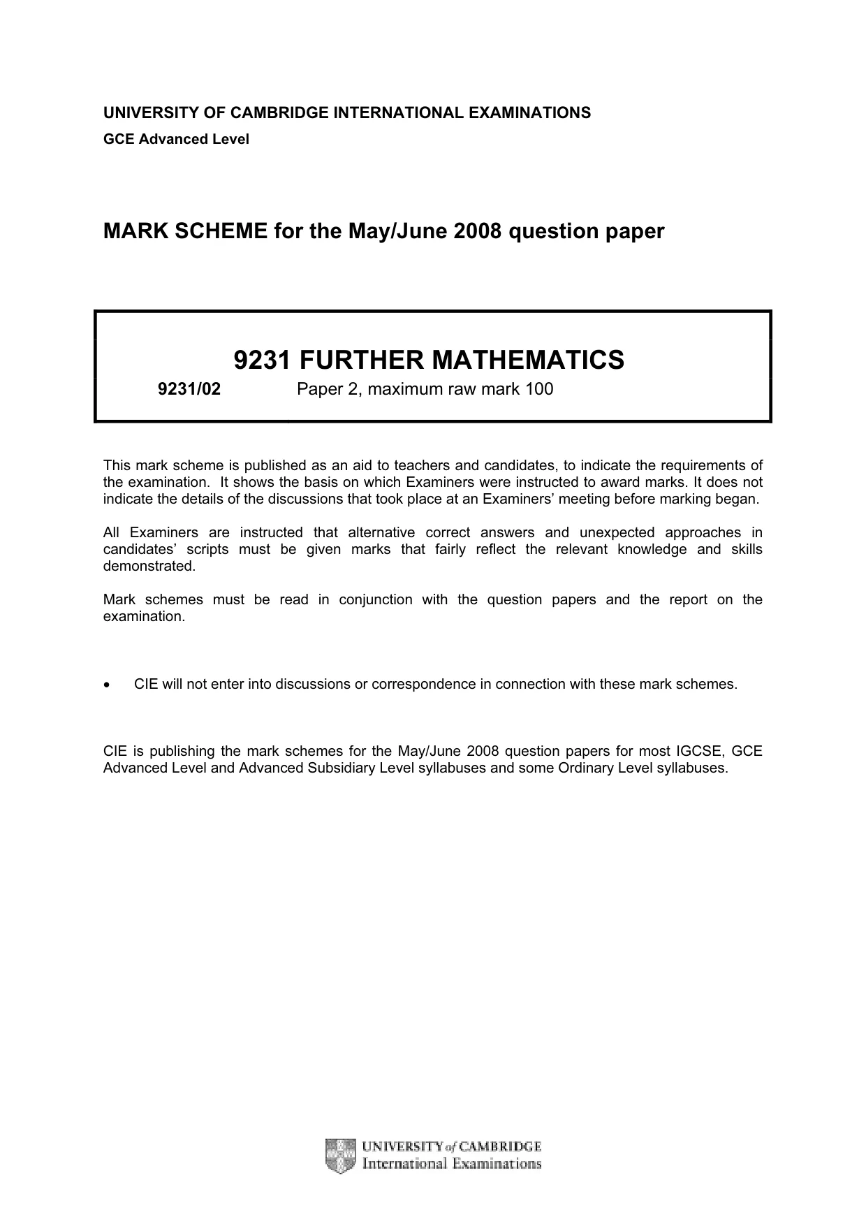 Mark scheme, page 1 of 8