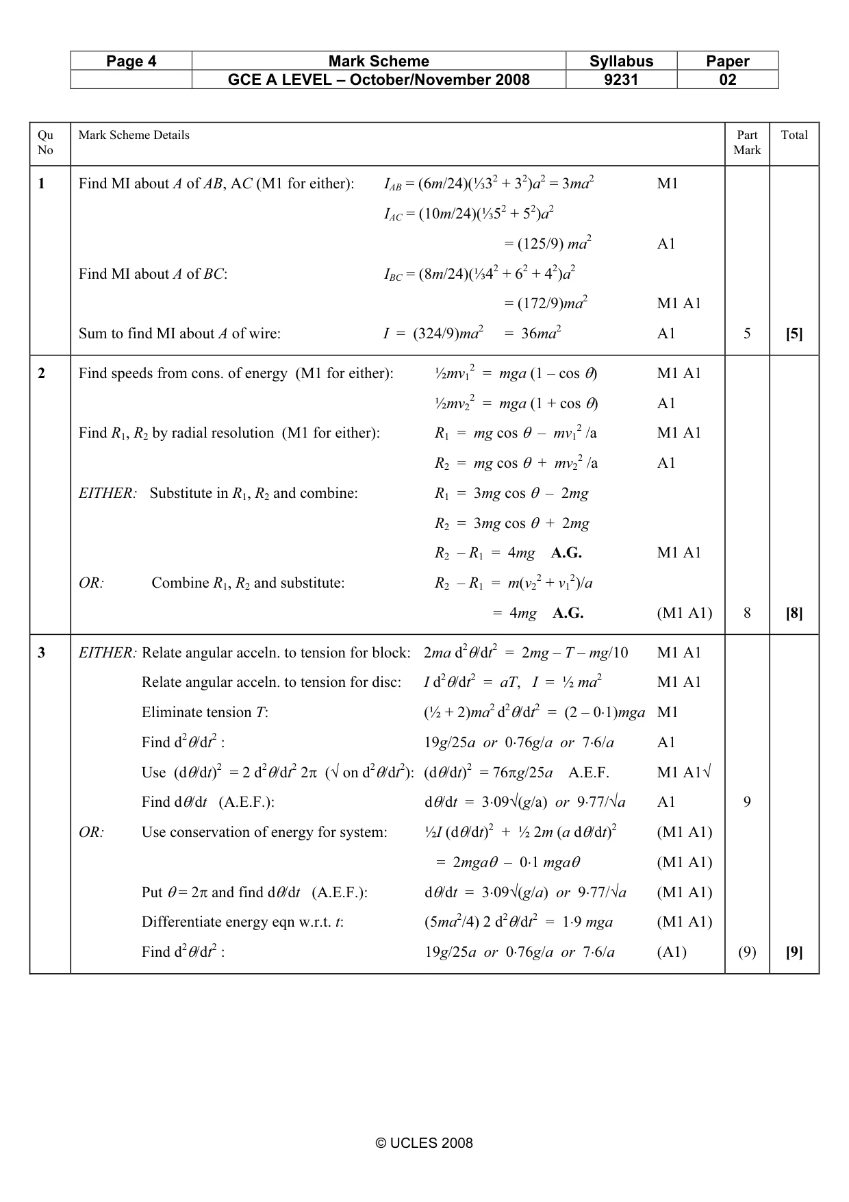 Mark scheme, page 4 of 7