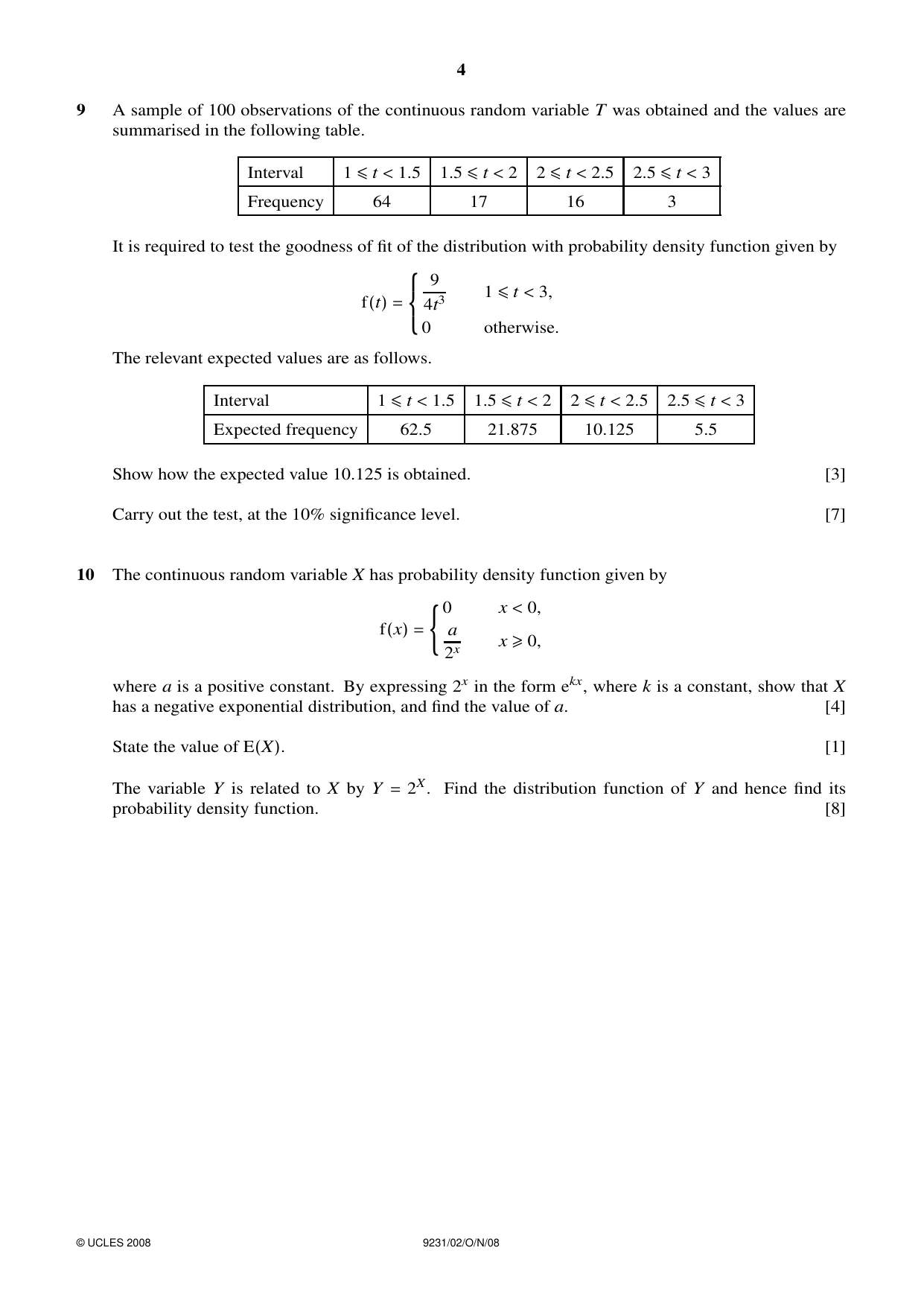 Cambridge A Level Mathematics - Further 9231 2008 Oct/Nov Paper 2 · Variant 1 question paper, page 4 of 8