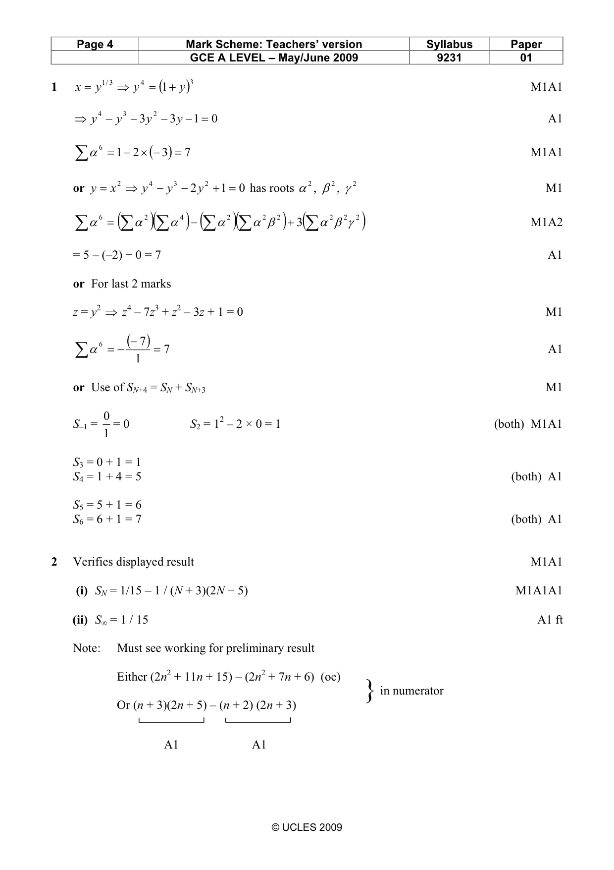 Mark scheme, page 4 of 15