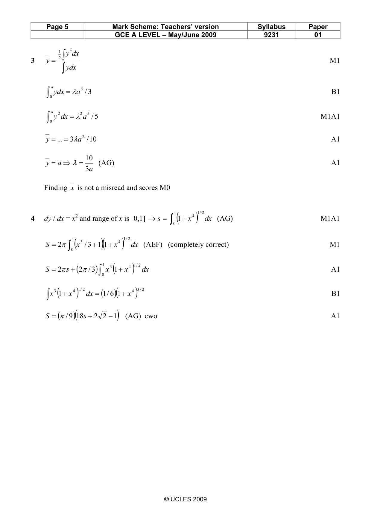 Mark scheme, page 5 of 15