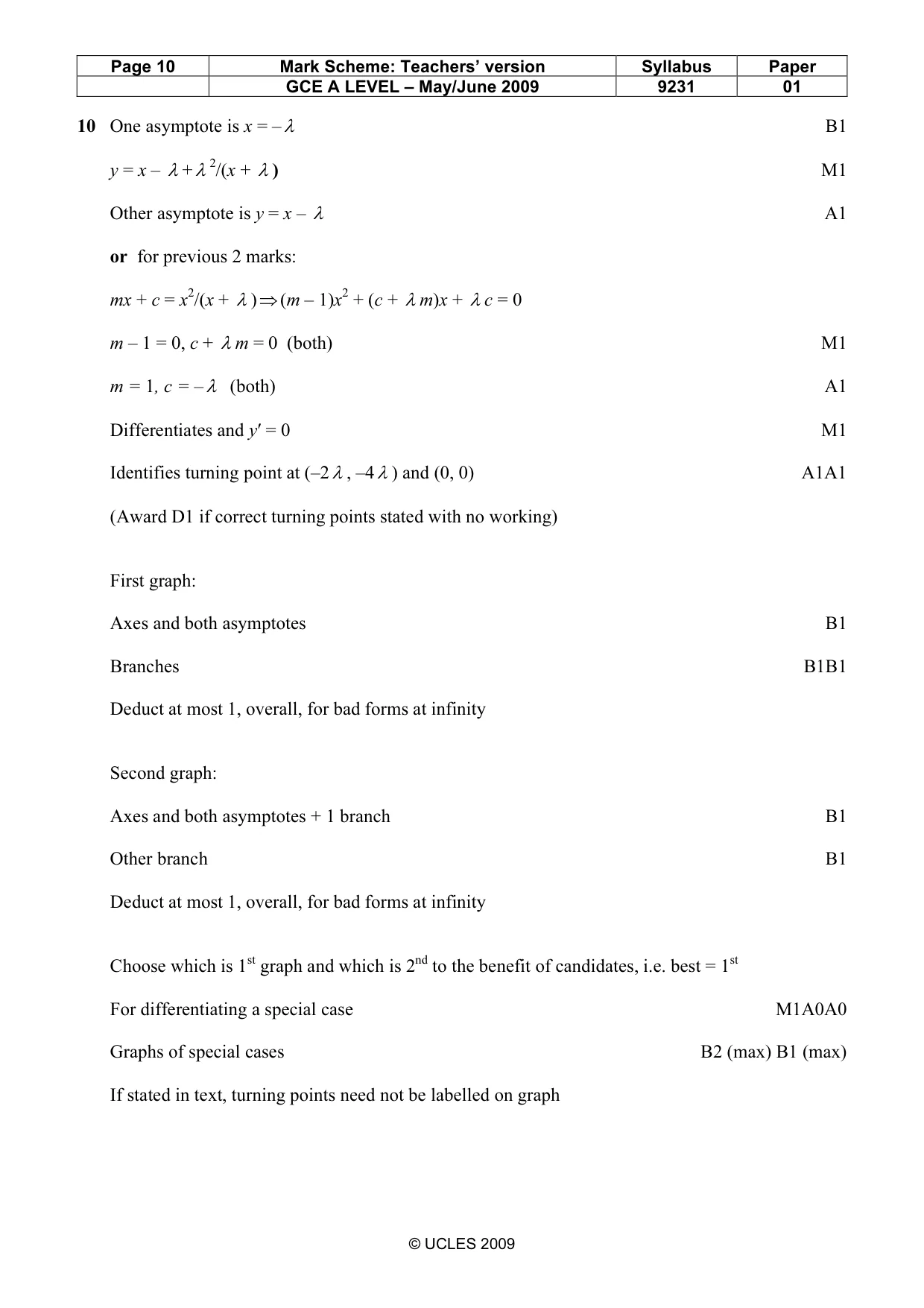 Mark scheme, page 10 of 15