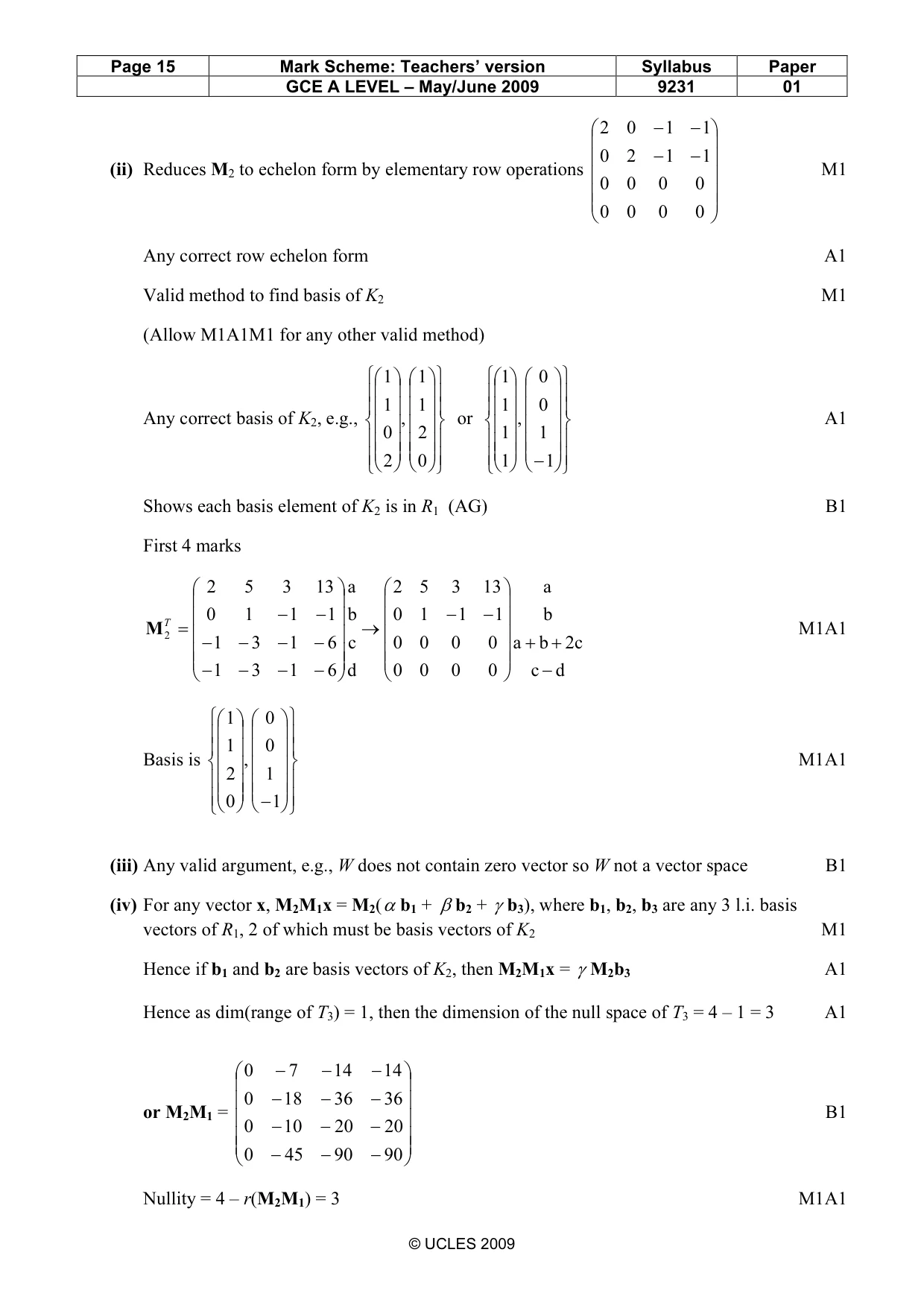 Mark scheme, page 15 of 15