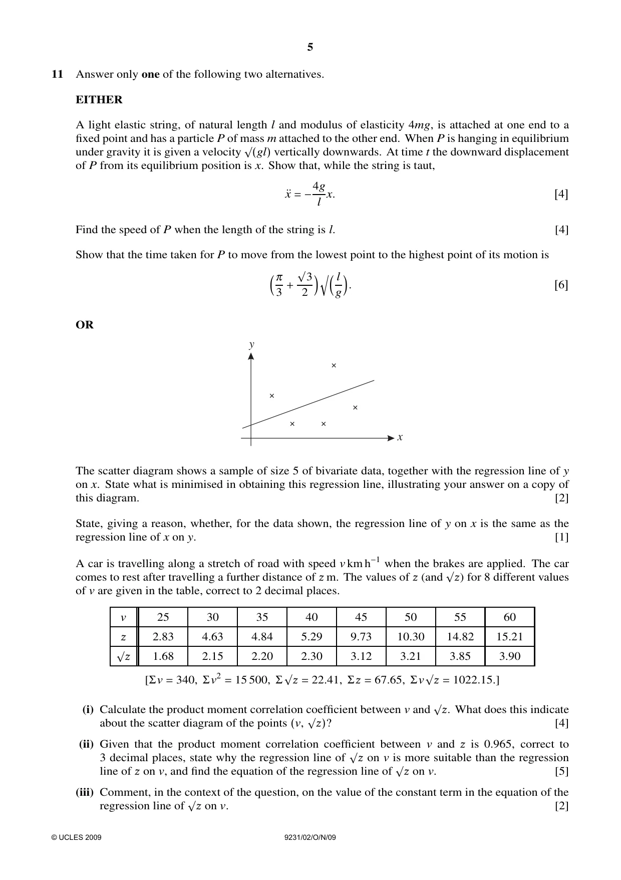 Cambridge A Level Mathematics - Further 9231 2009 Oct/Nov Paper 2 · Variant 1 question paper, page 5 of 8