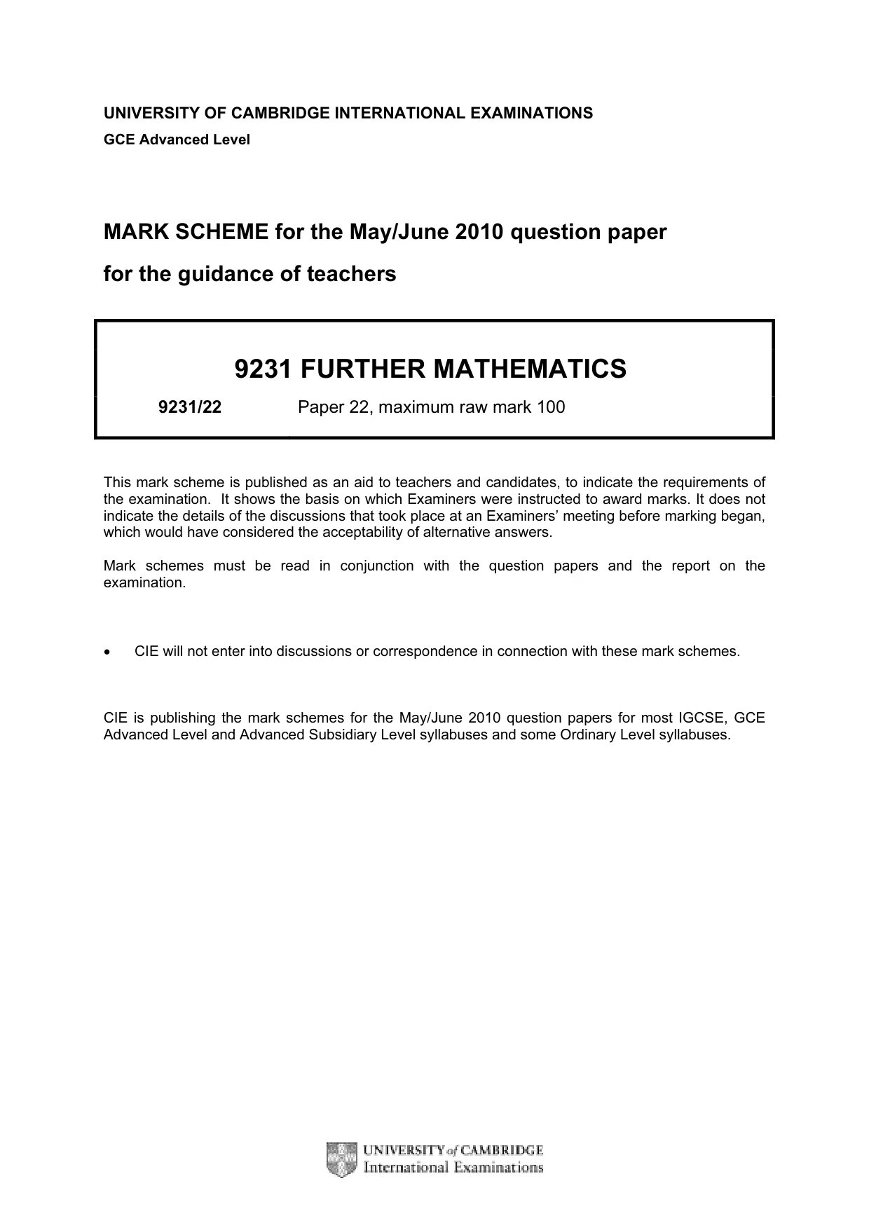 Mark scheme, page 1 of 7