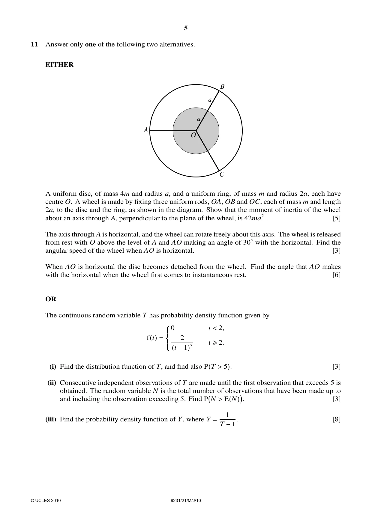 Cambridge A Level Mathematics - Further 9231 2010 May/June Paper 2 · Variant 1 question paper, page 5 of 8