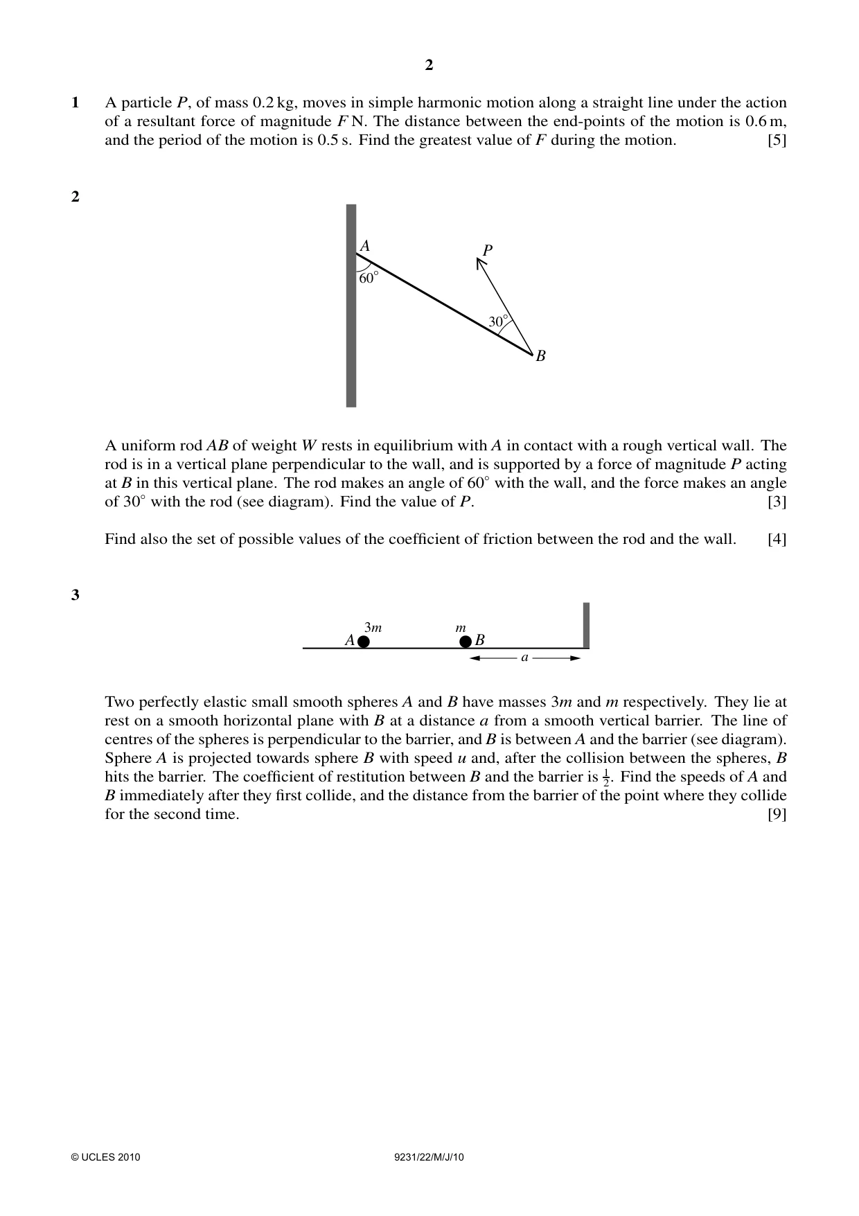 Cambridge A Level Mathematics - Further 9231 2010 May/June Paper 2 · Variant 2 question paper, page 2 of 8