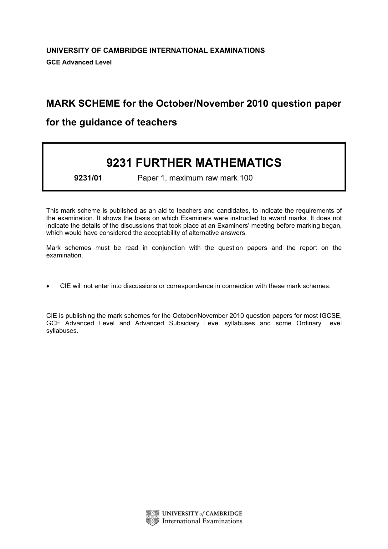 Mark scheme, page 1 of 9