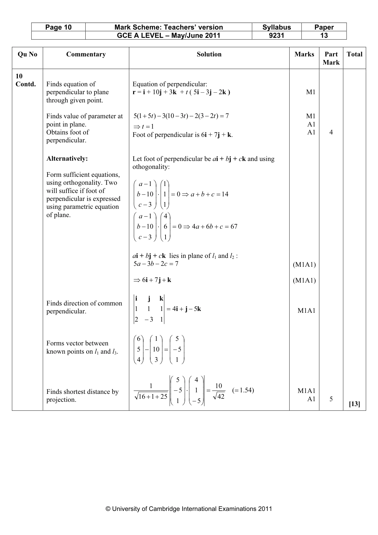 Mark scheme, page 10 of 15