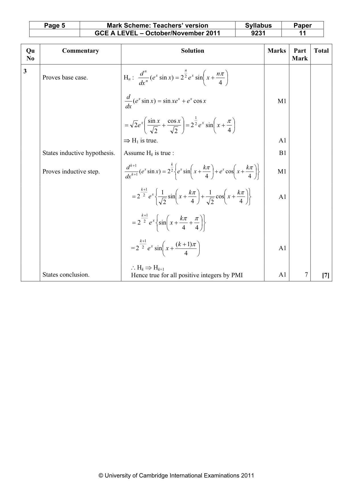 Mark scheme, page 5 of 13