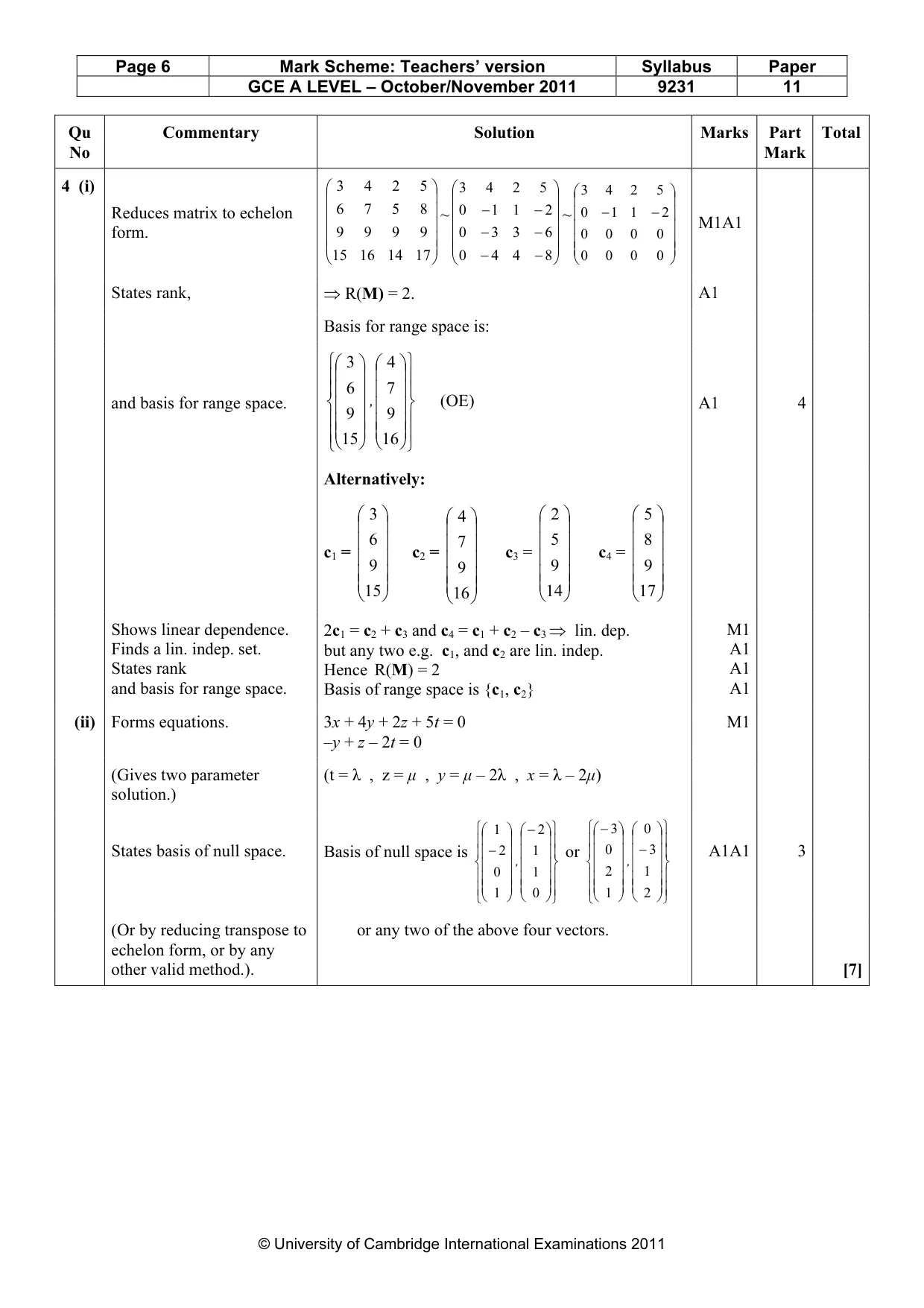 Mark scheme, page 6 of 13