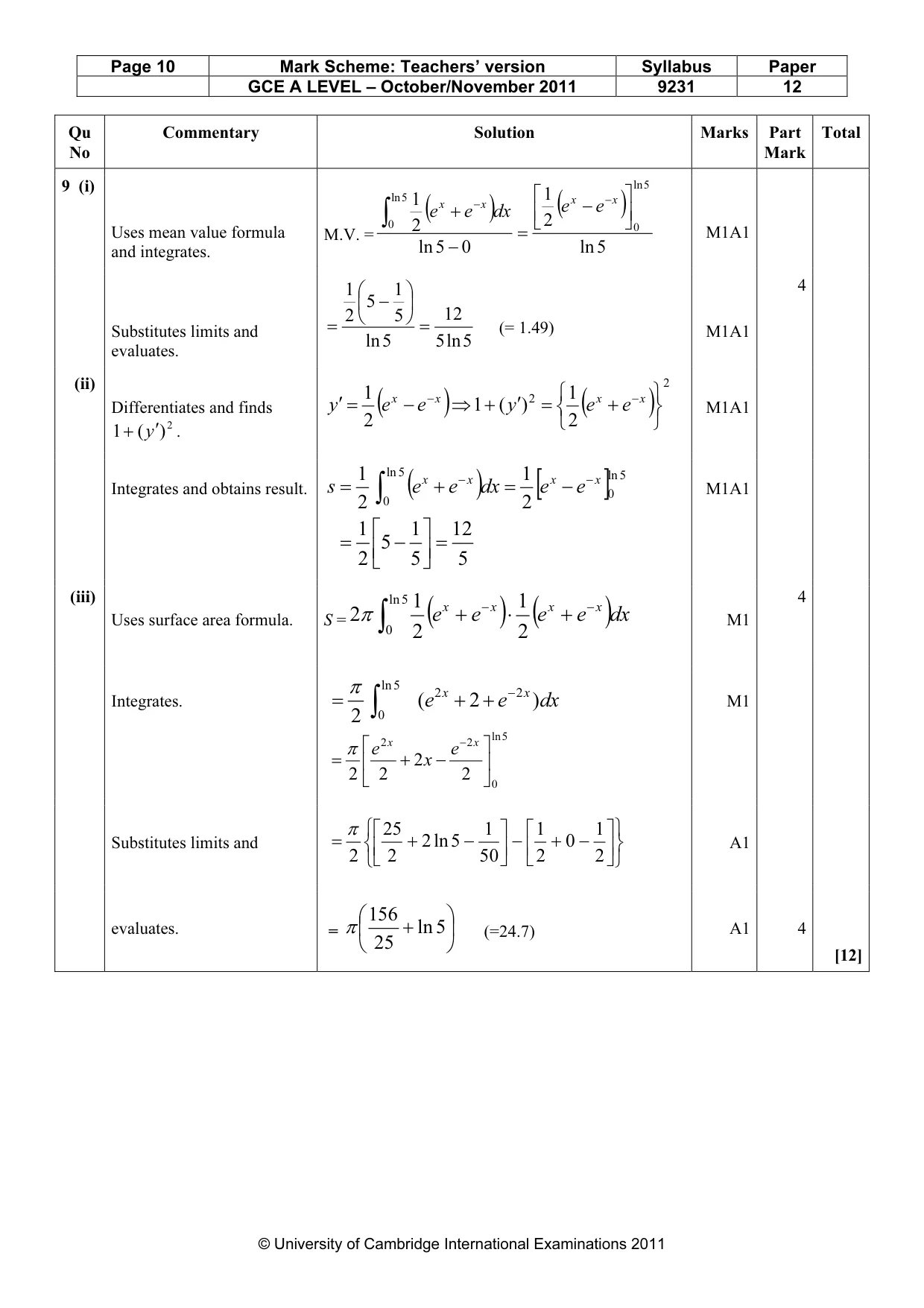 Mark scheme, page 10 of 13