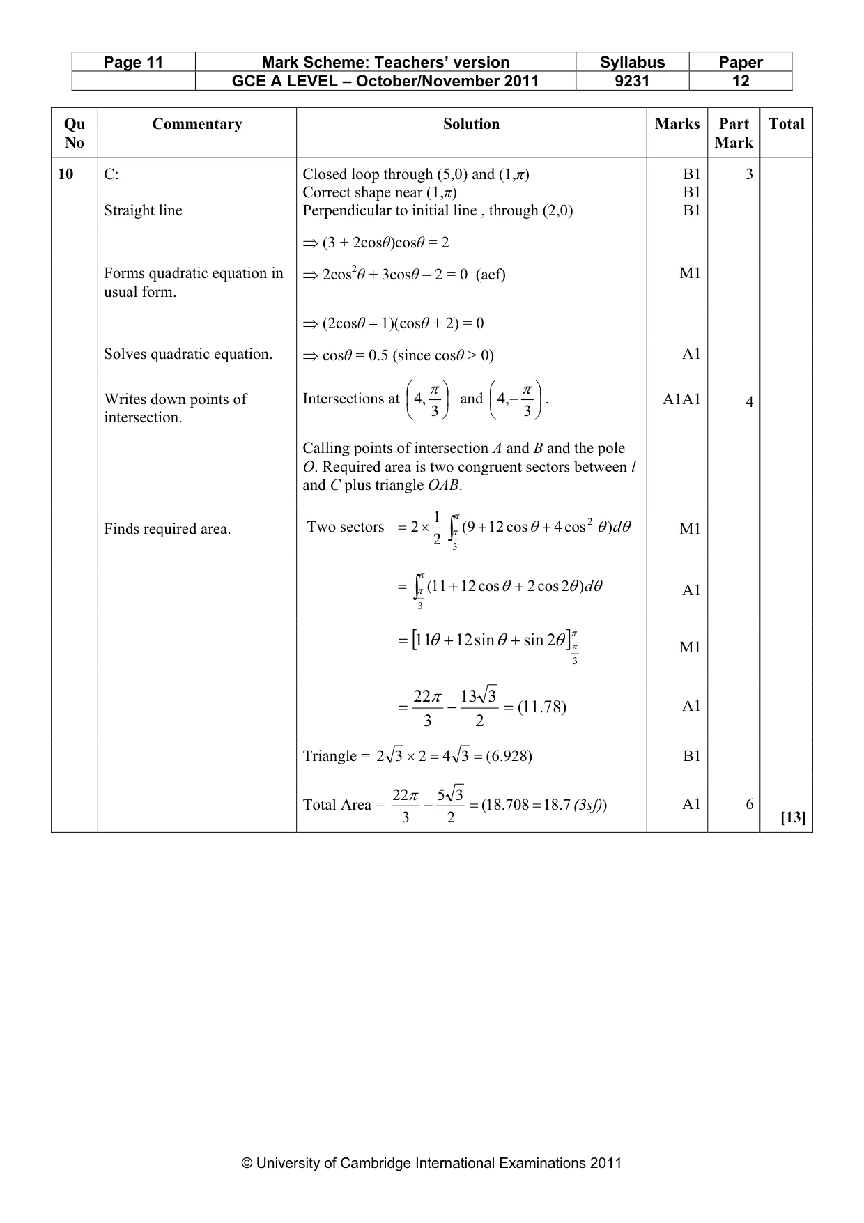 Mark scheme, page 11 of 13