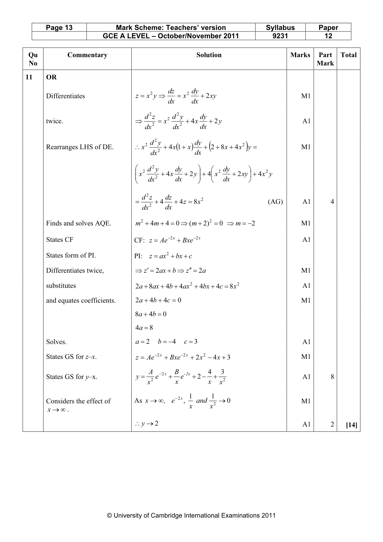 Mark scheme, page 13 of 13