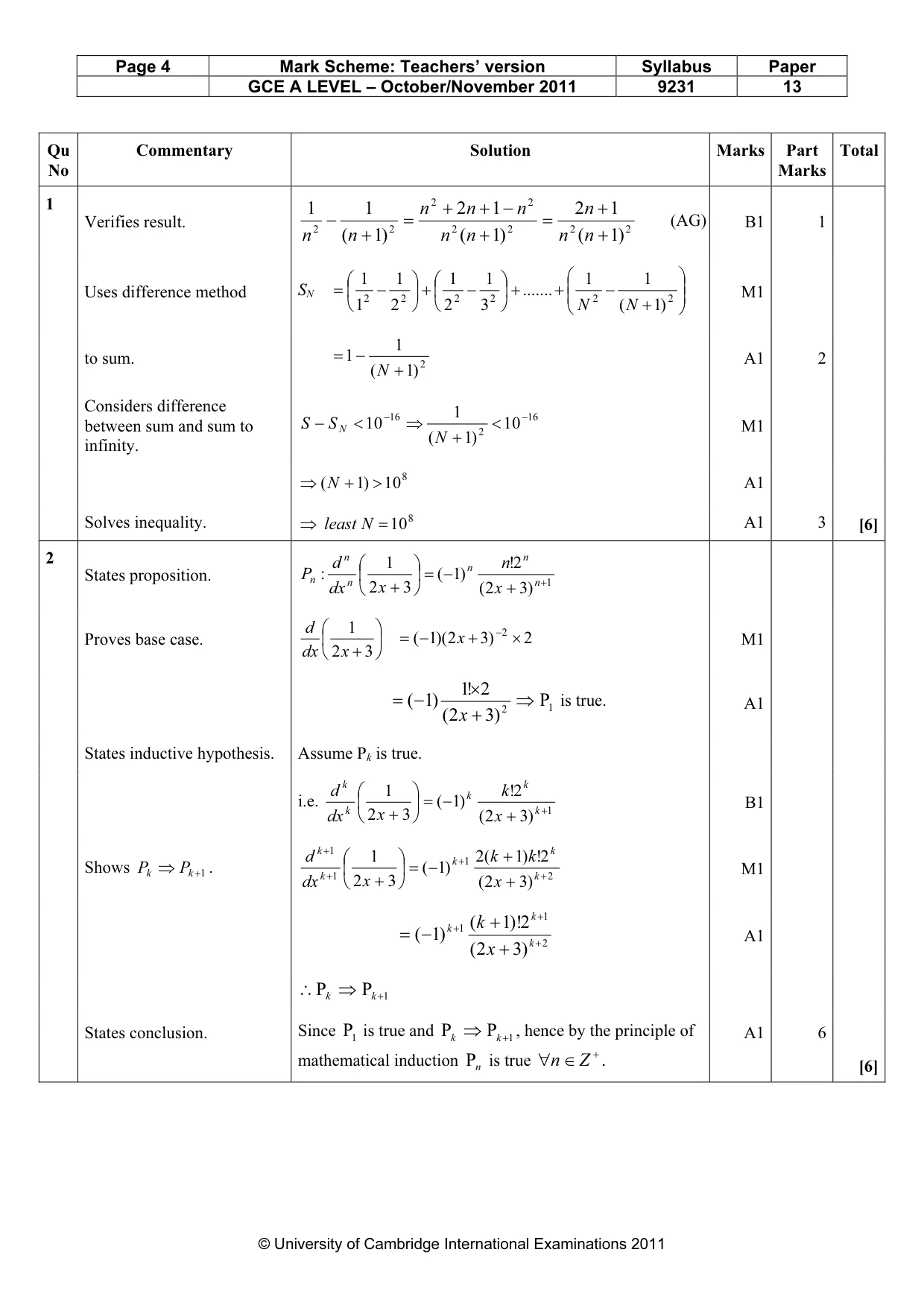 Mark scheme, page 4 of 10