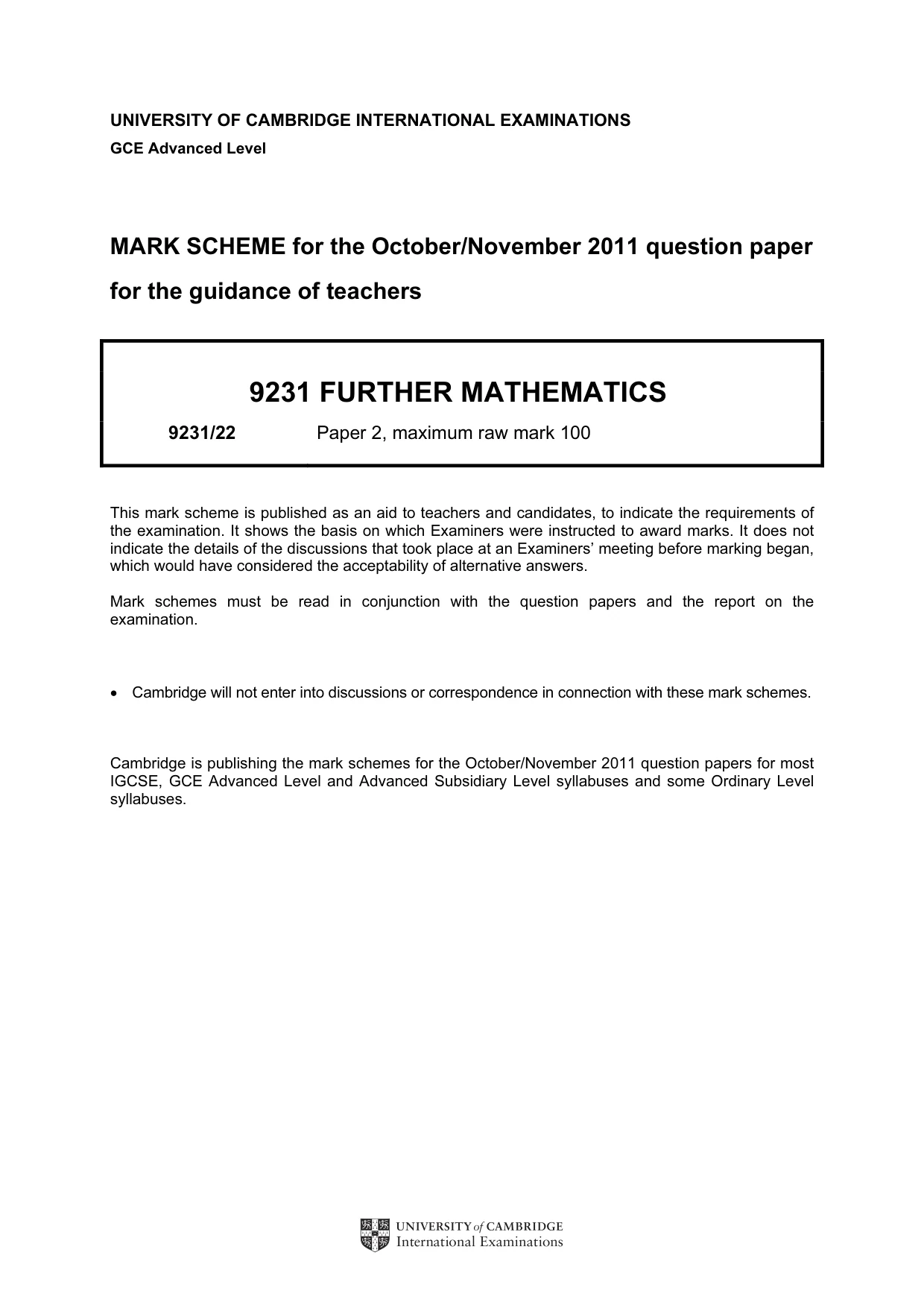 Mark scheme, page 1 of 7