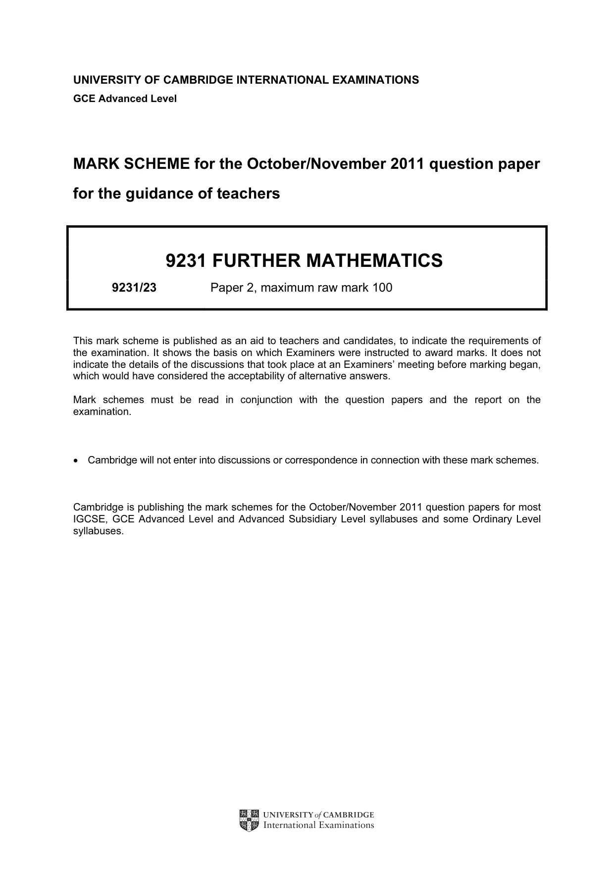 Mark scheme, page 1 of 7