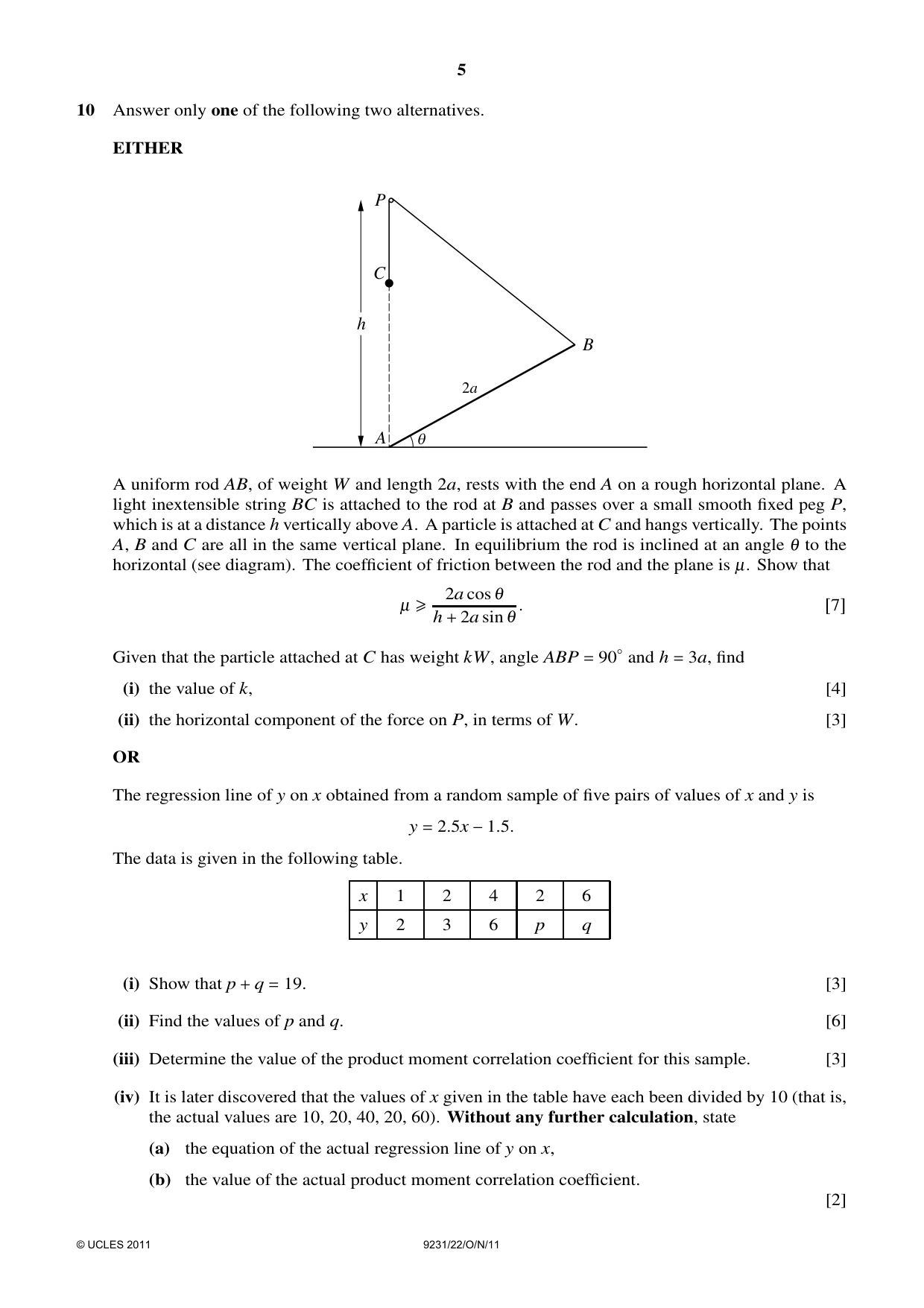 Cambridge A Level Mathematics - Further 9231 2011 Oct/Nov Paper 2 · Variant 2 question paper, page 5 of 8