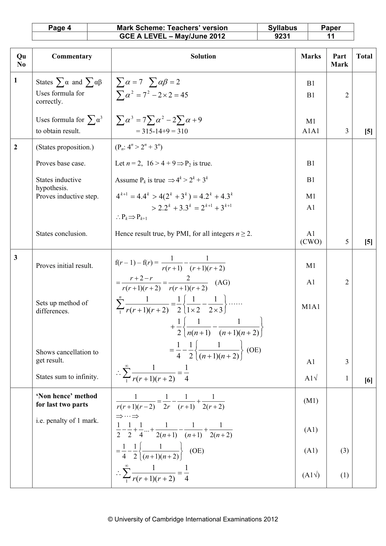Mark scheme, page 4 of 13